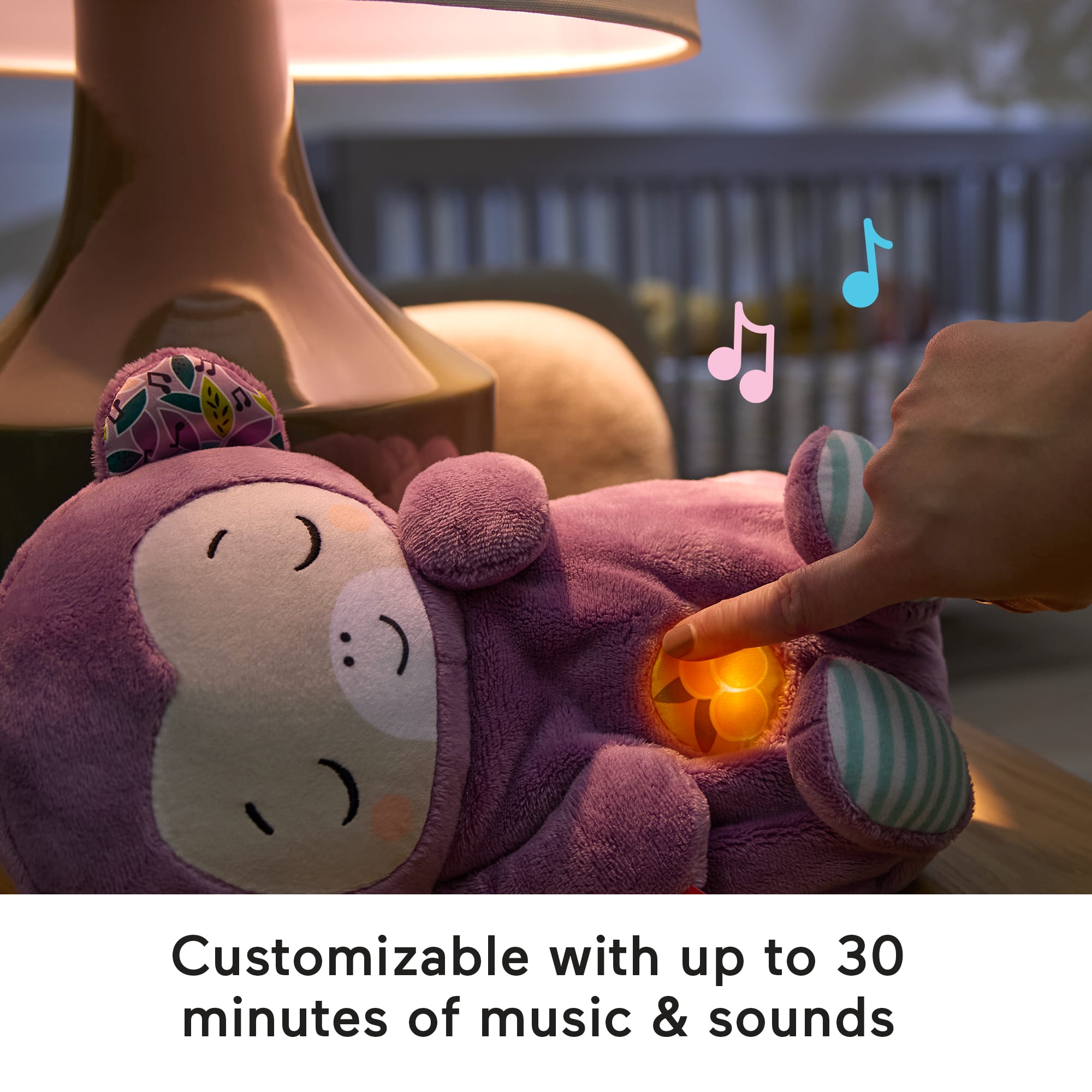 Fisher-Price Soothe 'n Snuggle Purple Monkey Baby Toy & Sound Machine With Breathing Motion - Image 4