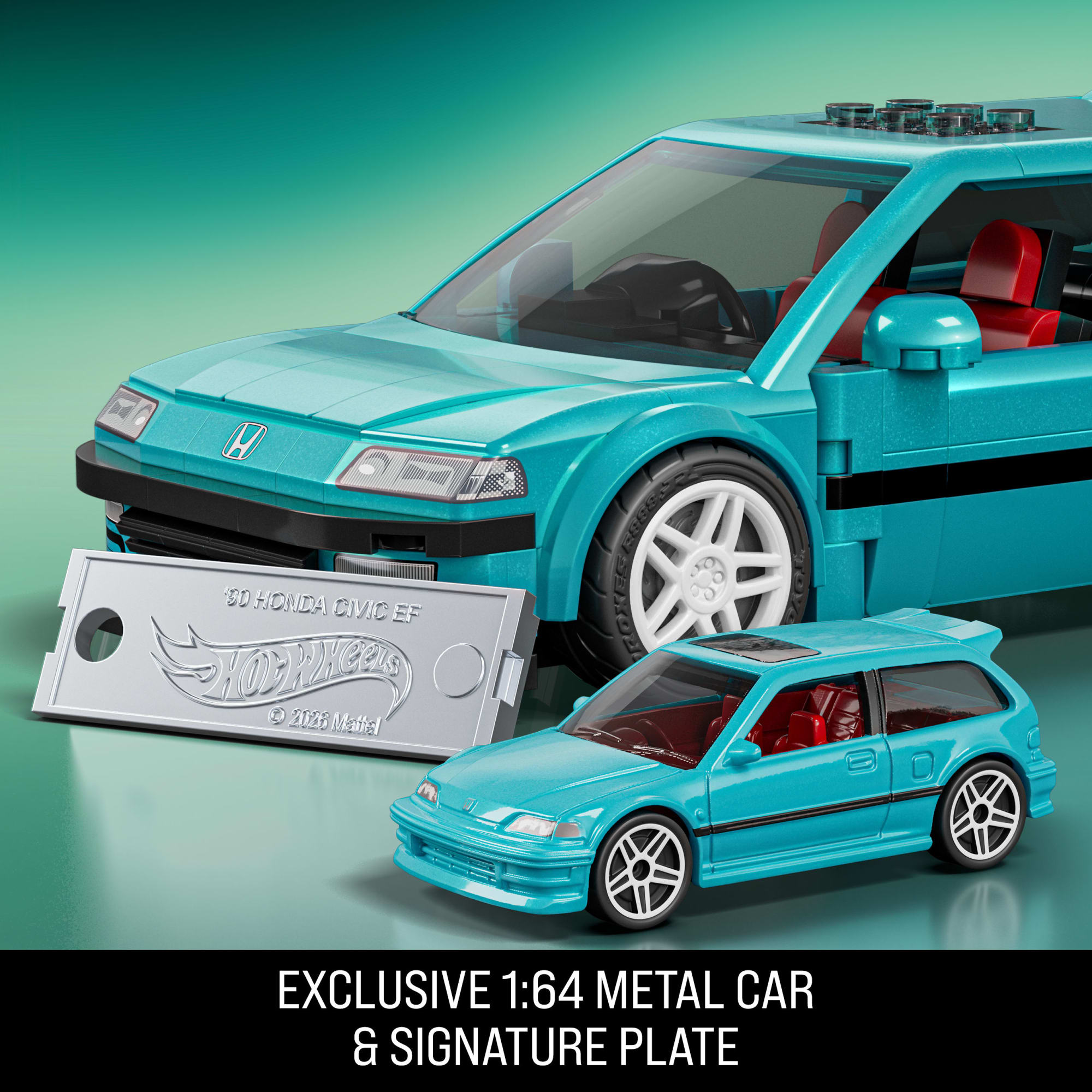 Mattel Brick Shop Hot Wheels Custom '90 Honda Civic Ef Building Toy Kit (248 Pieces). For Collectors - Image 5