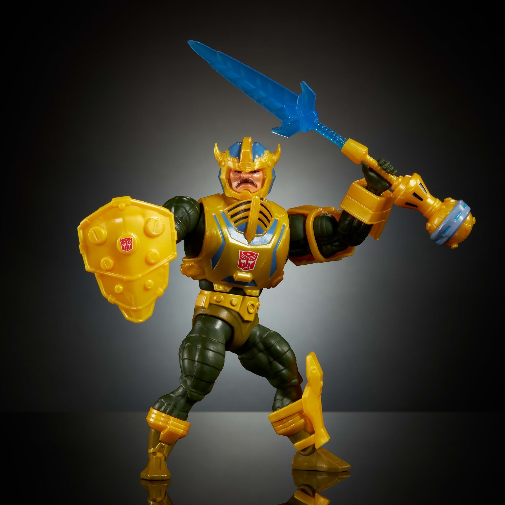 Masters Of Universe Origins & Transformers Bumblebee Armor Man At Arms Action Figure. MOTU 5.5 Inch Toy - Image 5