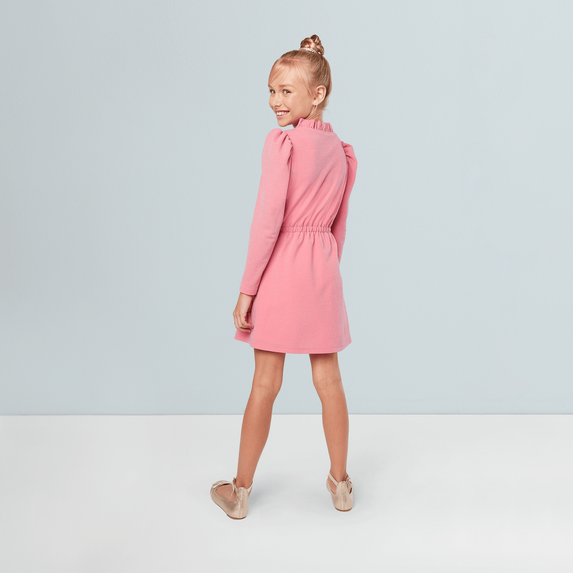 American Girl® x Something Navy Rosy Radiance Puff-Sleeve Dress for Girls - Image 3