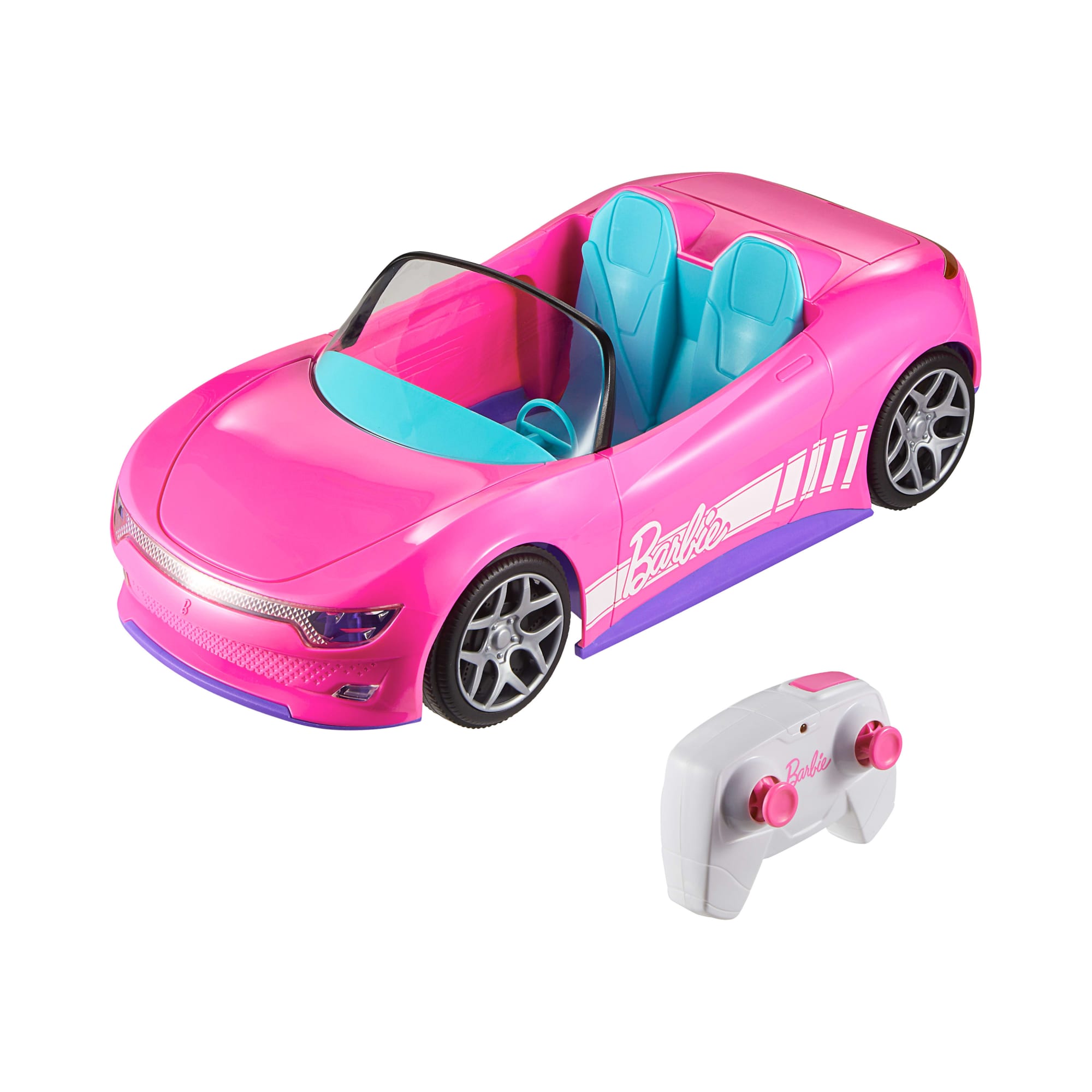 Hot Wheels RC Barbie Convertible & 2 Barbie Dolls. Battery-Powered Remote-Control Toy Car - Image 2