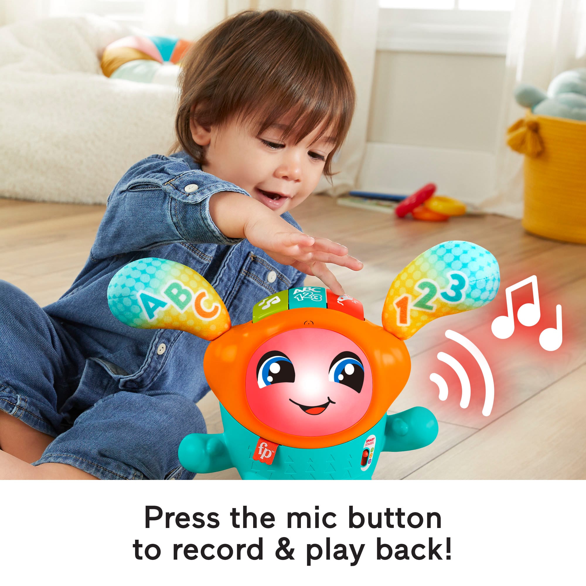Fisher-Price DJ Bouncin' Beats Electronic Baby & Toddler Learning Toy With Bouncing Action - Image 5