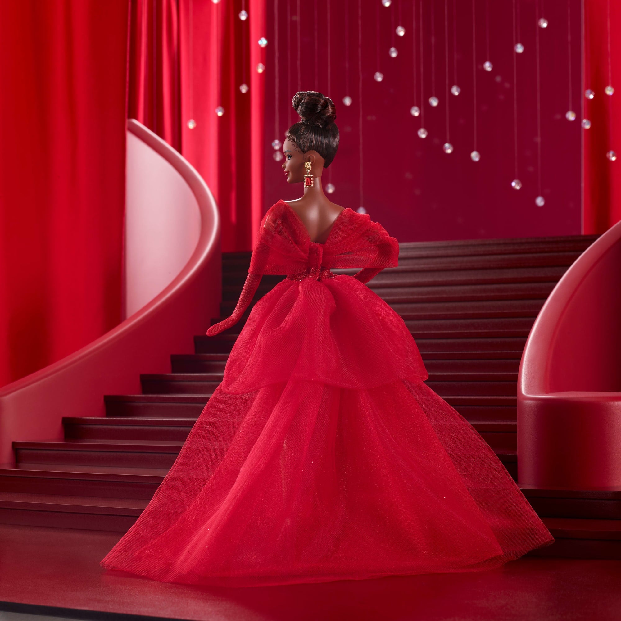 Barbie Signature Collectible Doll For Mattel 80Th Anniversary. Glittery Red Tulle Gown. Brunette - Image 5