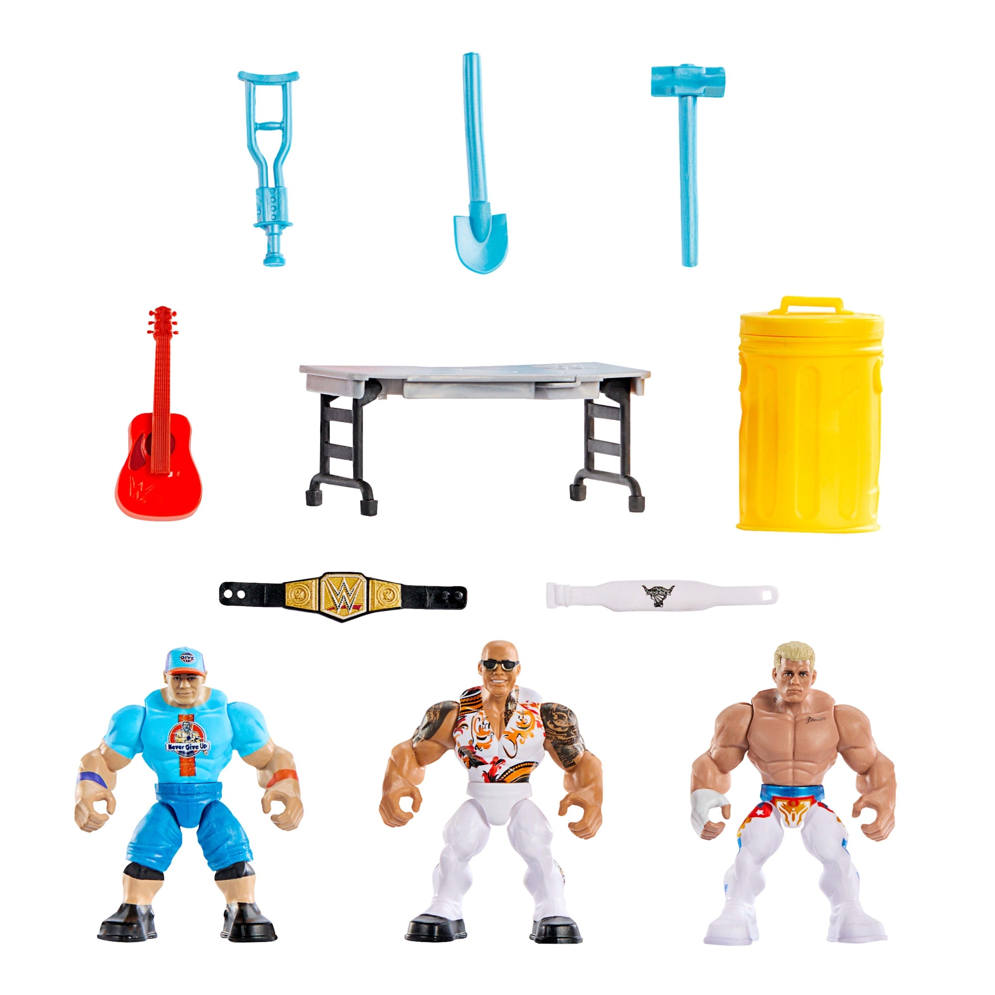 WWE Knuckle Crunchers Action Figures 3-Pack With 8 Accessories. Bone-Crunching Movement - Image 5