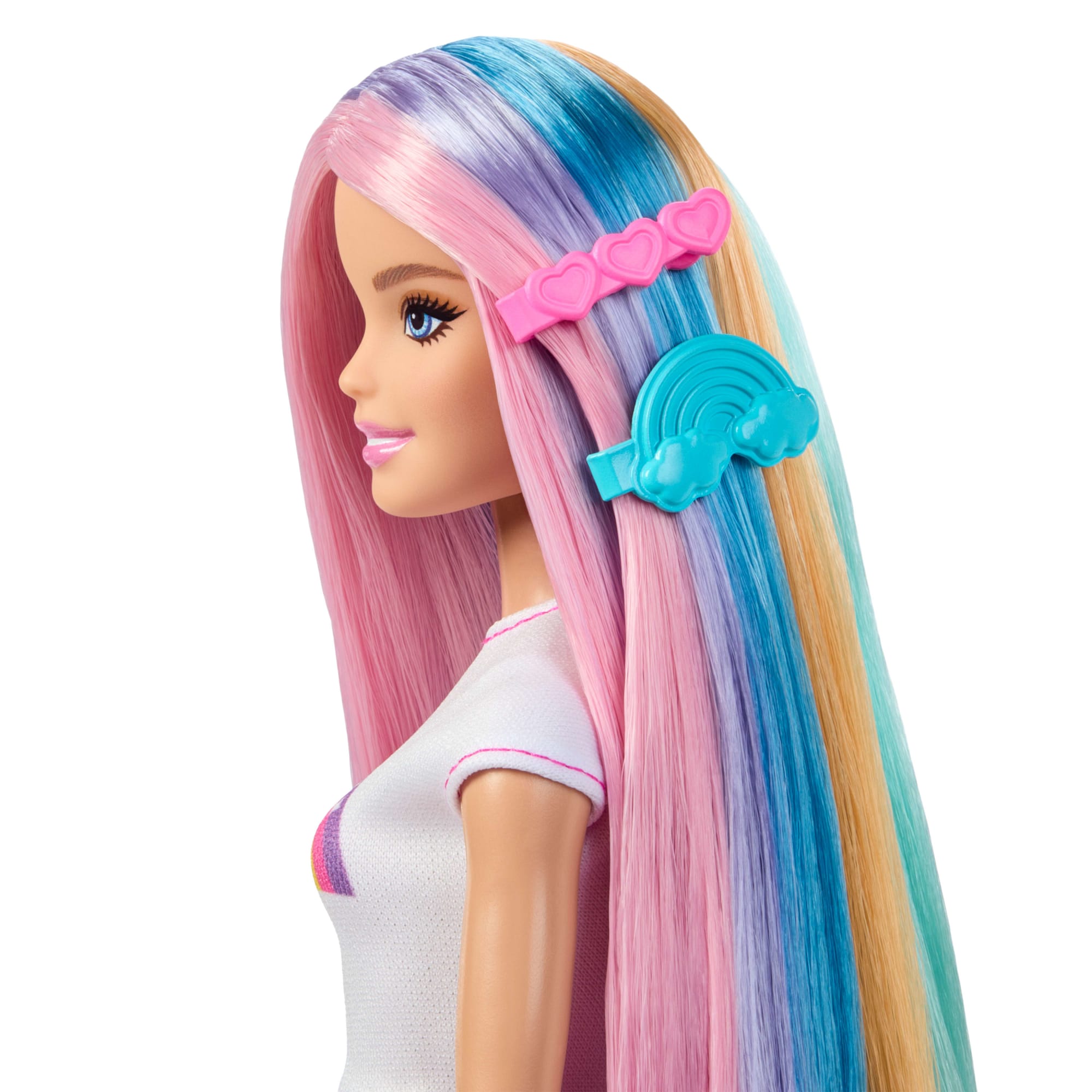Barbie Rainbow Sparkle Hair Fashion Doll With Extra-Long Hair And 12 Styling Accessories - Image 4