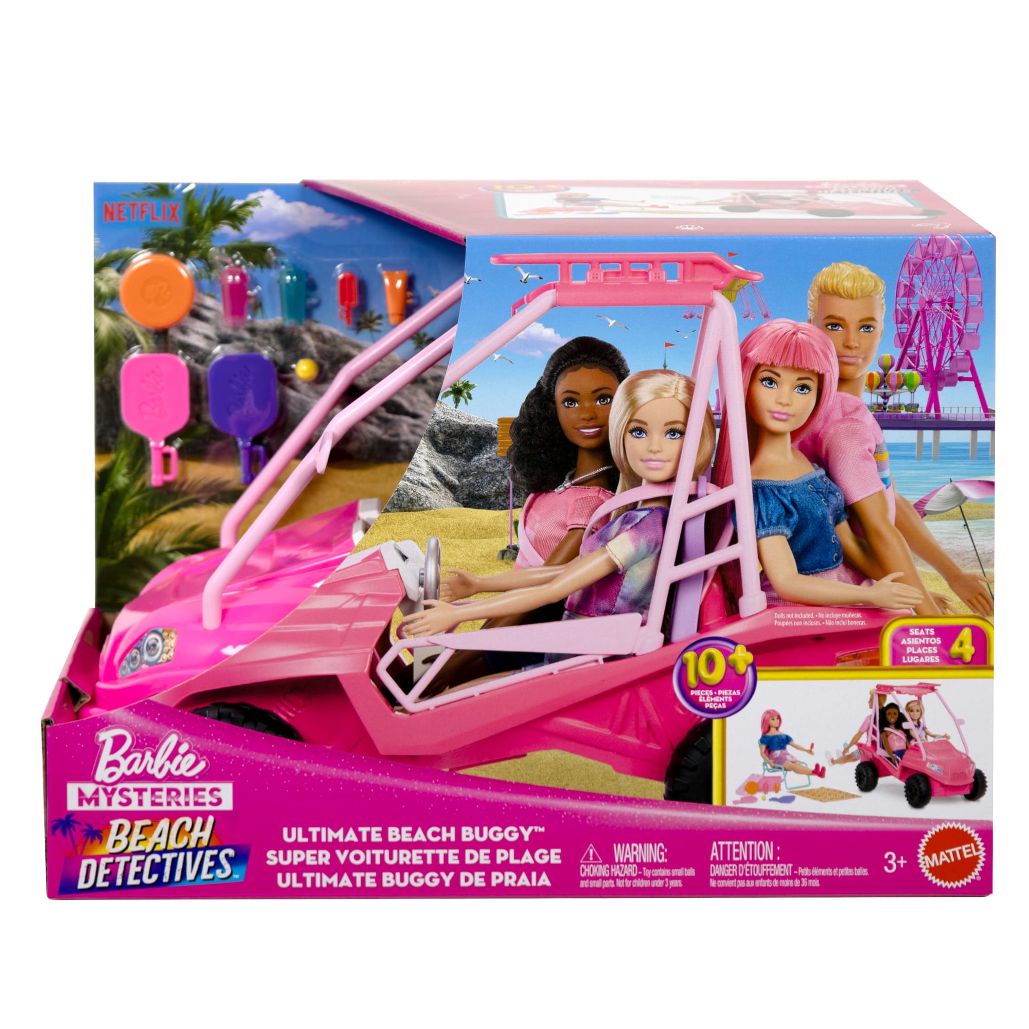Barbie Los Misterios de Barbie: Detectives en la Playa Vehículo de Juguete Buggy de Playa - Image 6