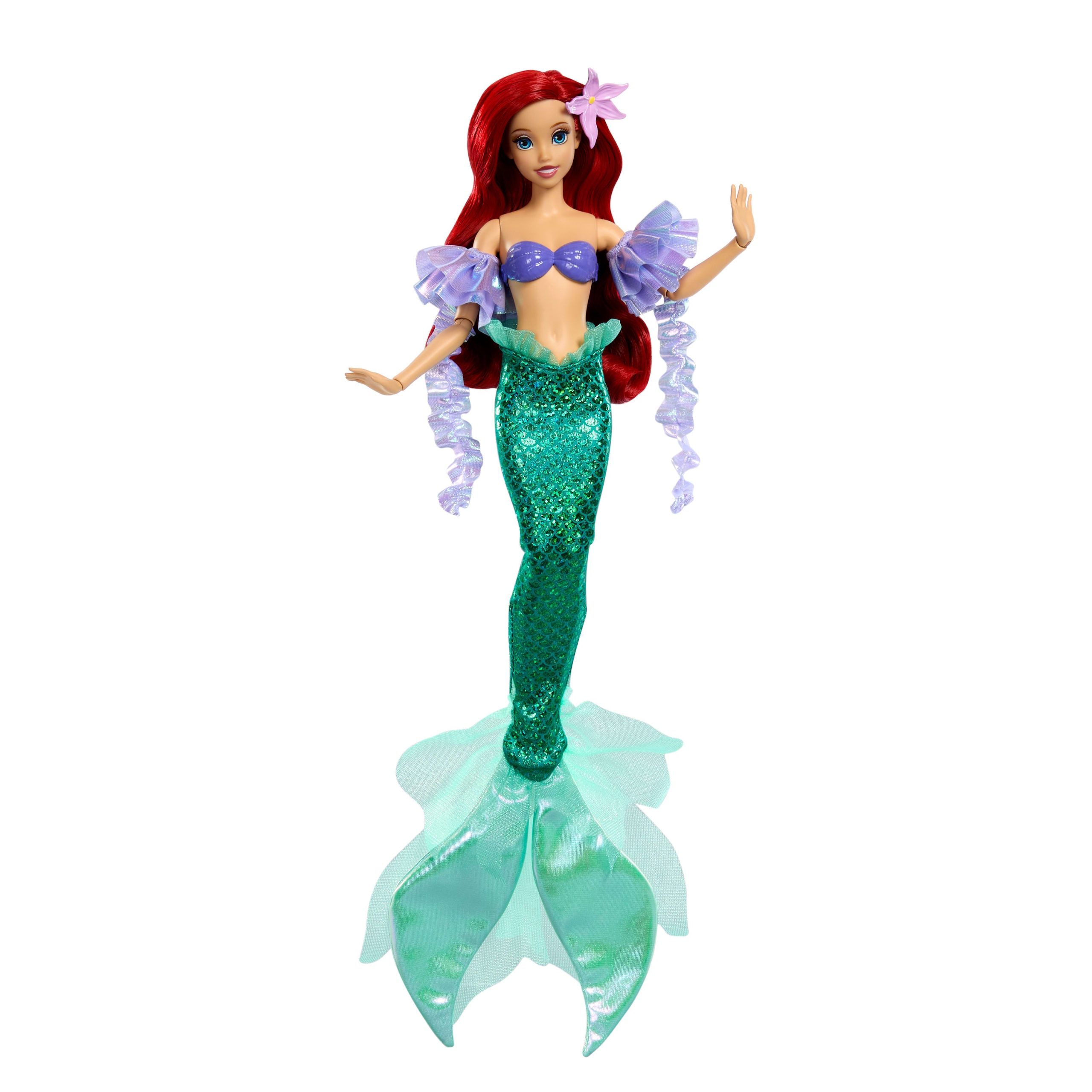 Disney Princess Sparkling Princess Series Mermaid Ariel Fashion Doll With Removable Tail & Sleeves - Image 6