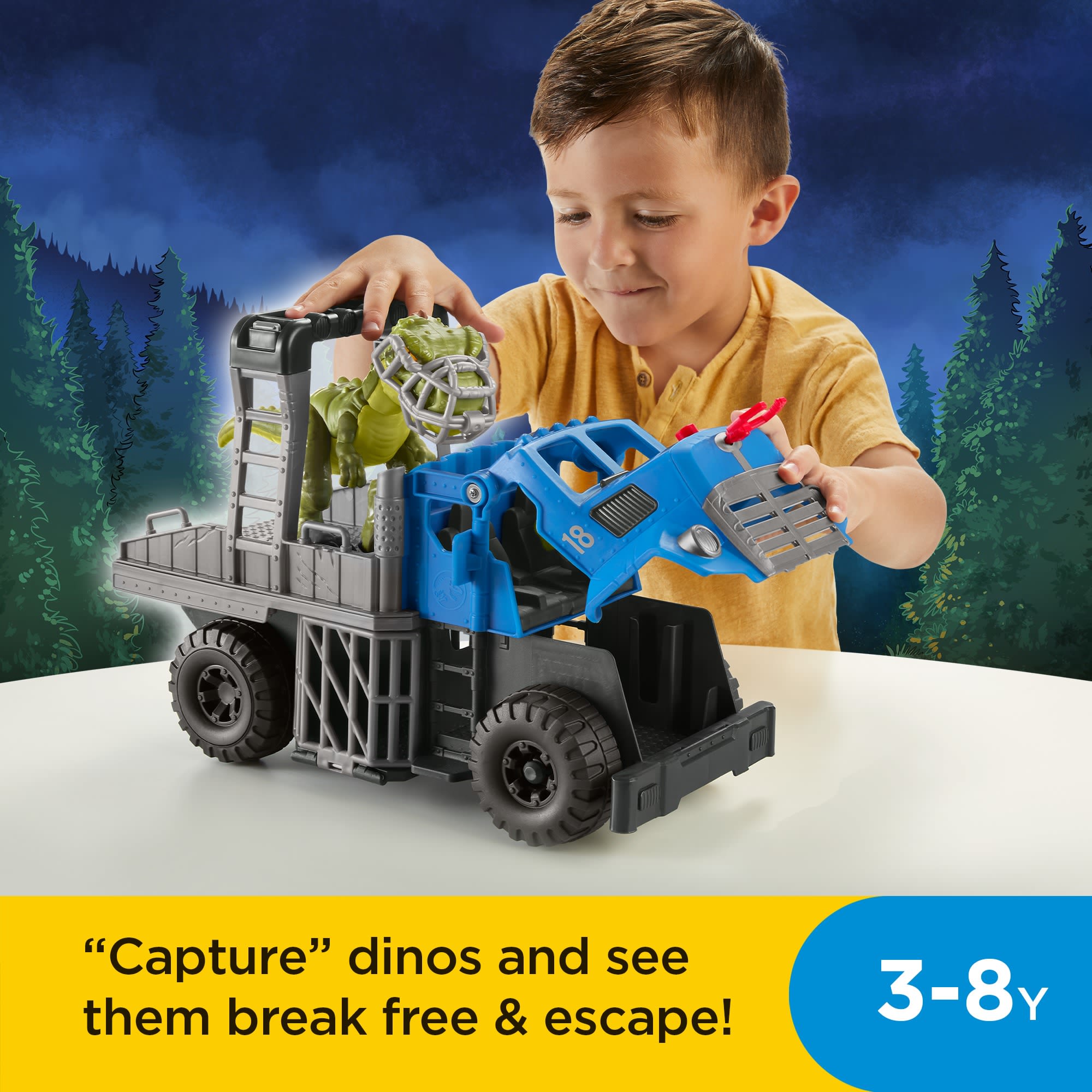 Imaginext Jurassic World Dominion Break Out Dino Hauler Vehicle & T. Rex Dinosaur 5-Piece Playset - Image 2