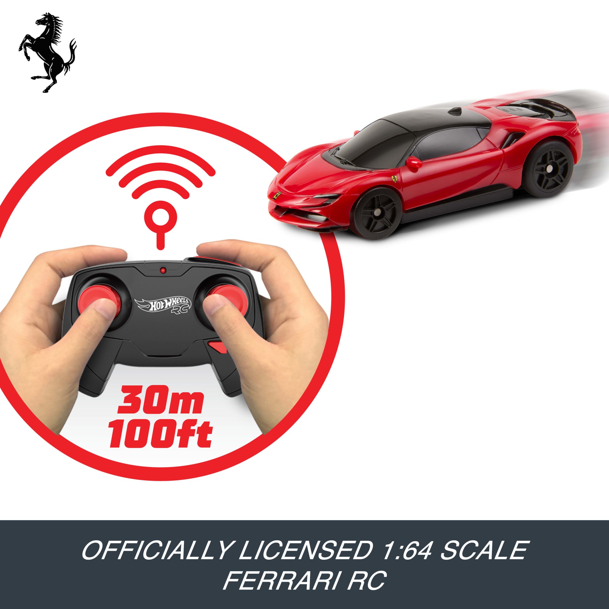 Hot Wheels RC 1:64 Ferrari Sf90 Stradale Assetto Fiorano Battery-Powered Remote-Control Car - Image 5
