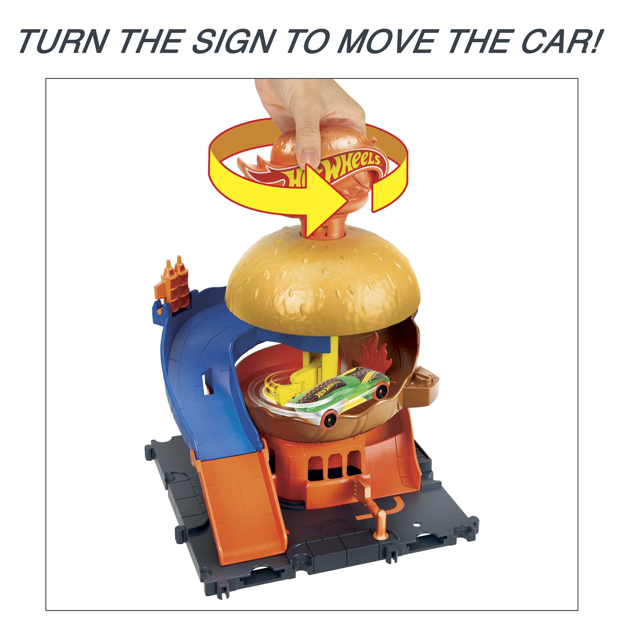 Hot Wheels City Burger Drive-Thru Playset. With 1 Toy Car - Image 3