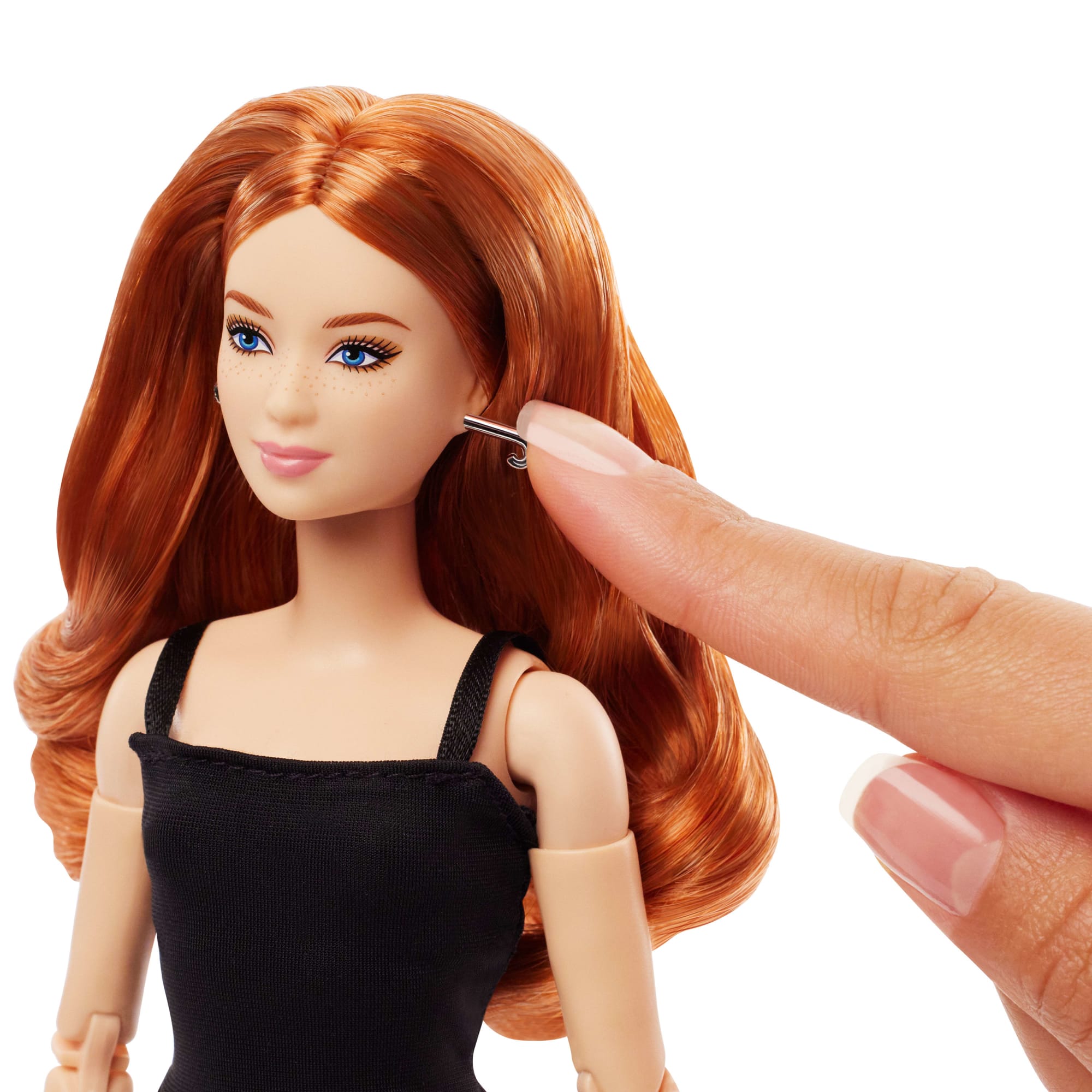 Barbie Basics Collectible Doll. Model 04 With Red Curly Hair. Black Dress & Platform Heels - Image 5