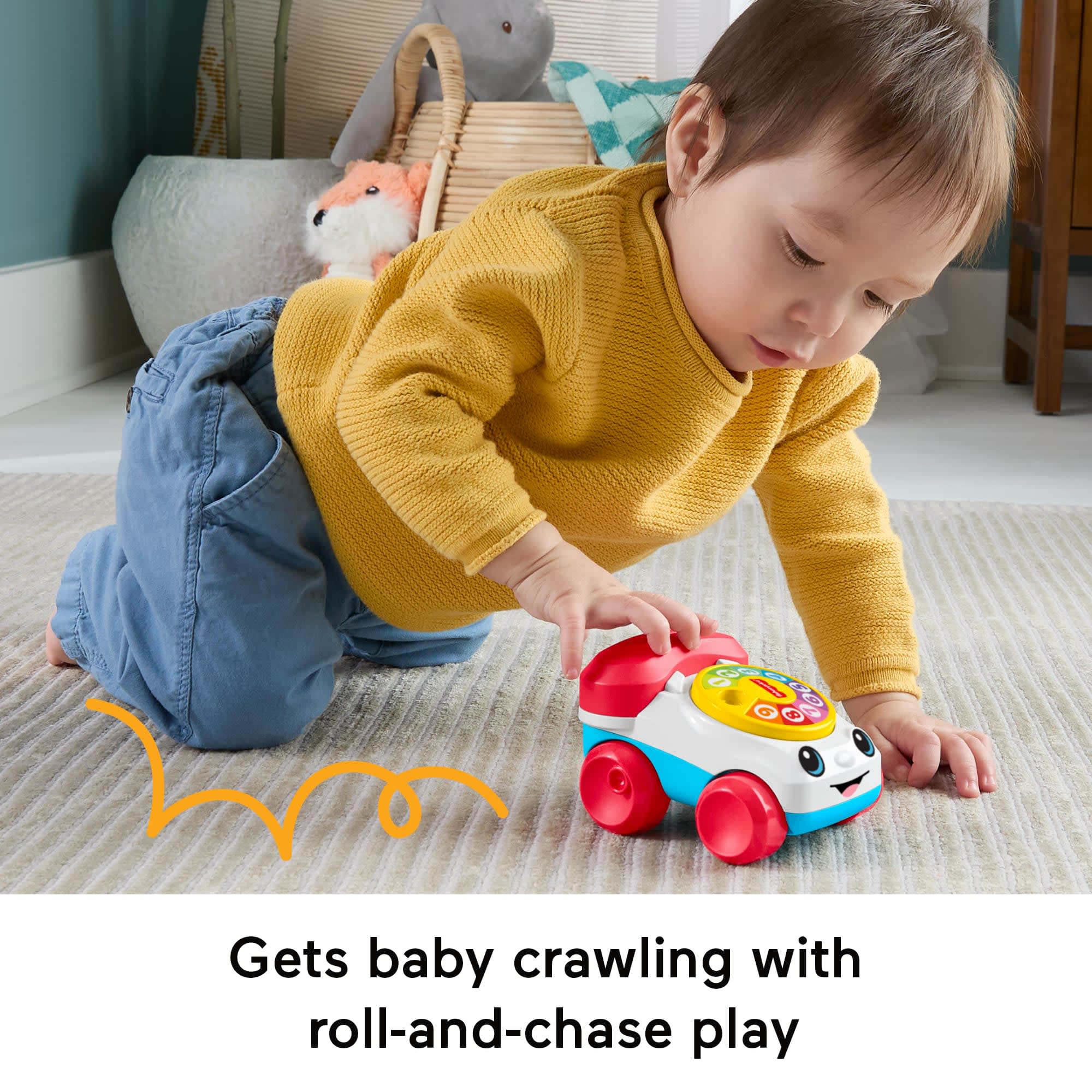 Fisher-Price Chatter Telephone Vehicle Push-Along Toy With Sounds For Baby & Toddler - Image 5