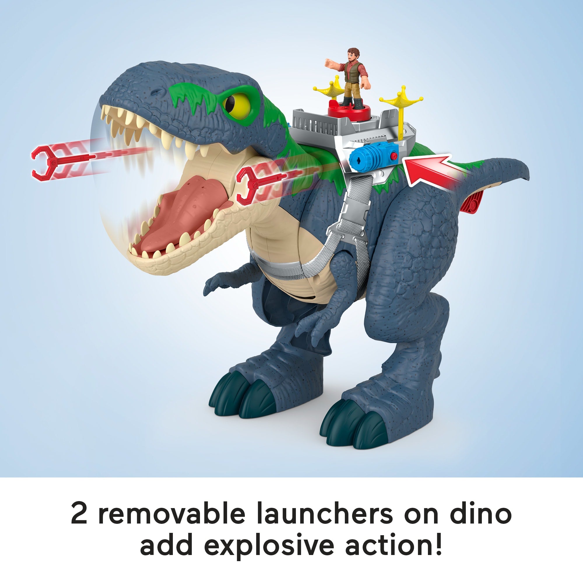 Fisher-Price Imaginext Jurassic World Rebirth Ultimate Action Chomp T. Rex Dino Toy & Action Figures - Image 4