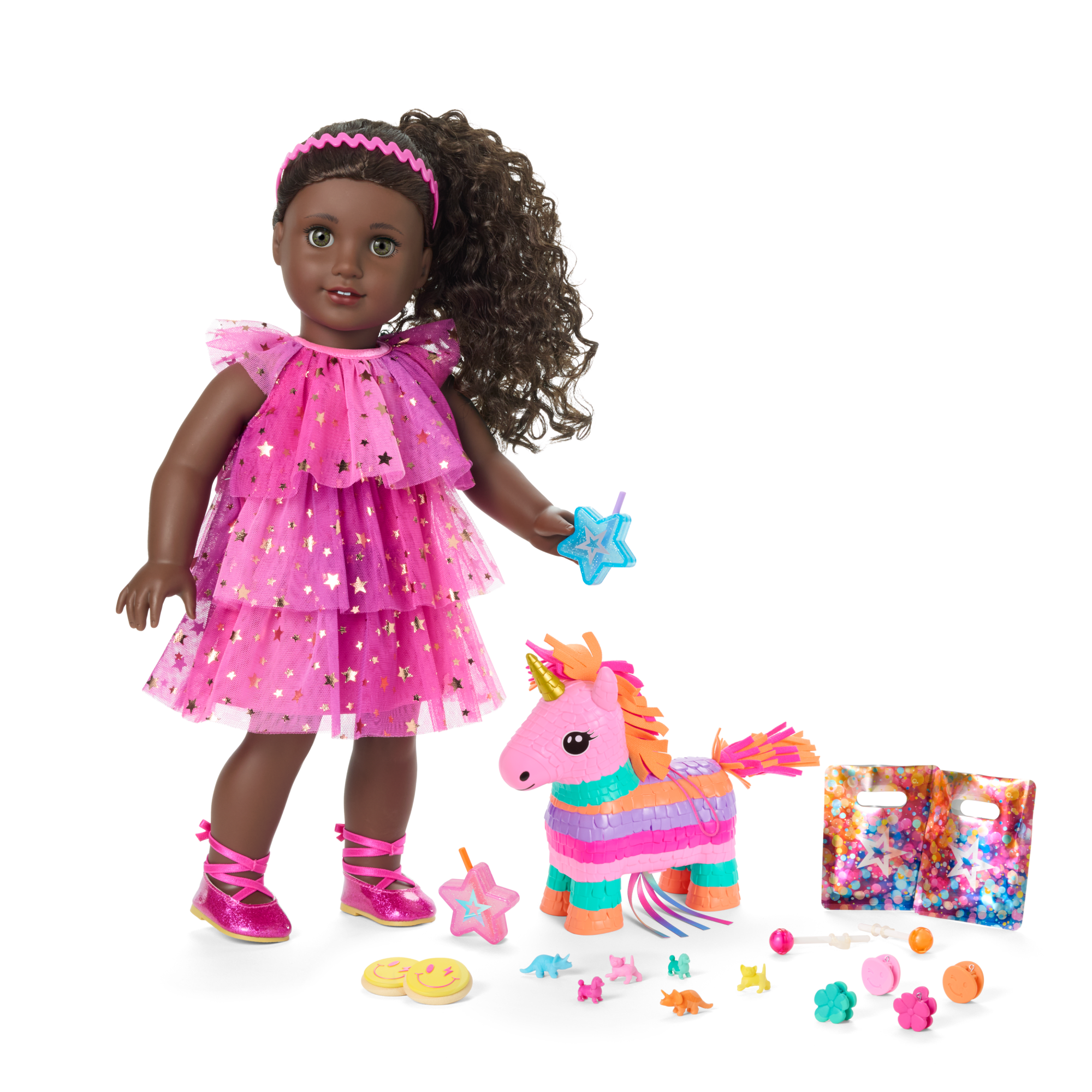 Pink Party-Ready Dress & Party Accessories for 18-inch Dolls