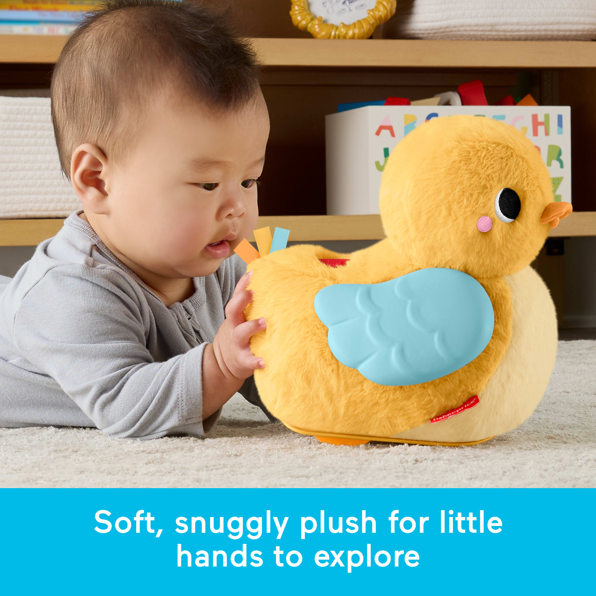 Fisher-Price 4-In-1 Cuddle & Crawl Duck. Baby Musical Tummy Time & Crawling Plush Toy - Image 5
