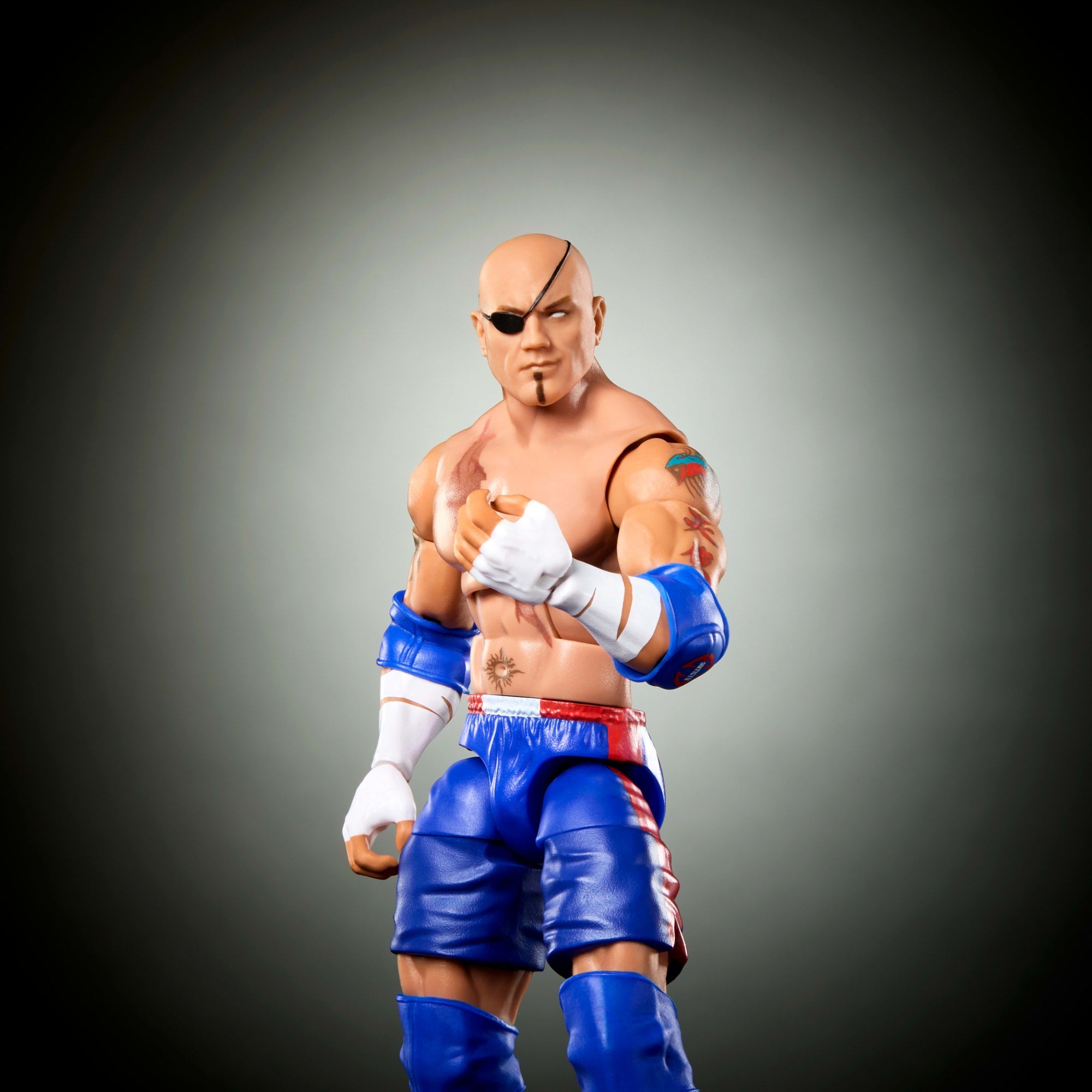 WWE X Street Fighter Batista Action Figure & Accessories. 6-Inch Collectible Sagat Mashup Set - Image 3
