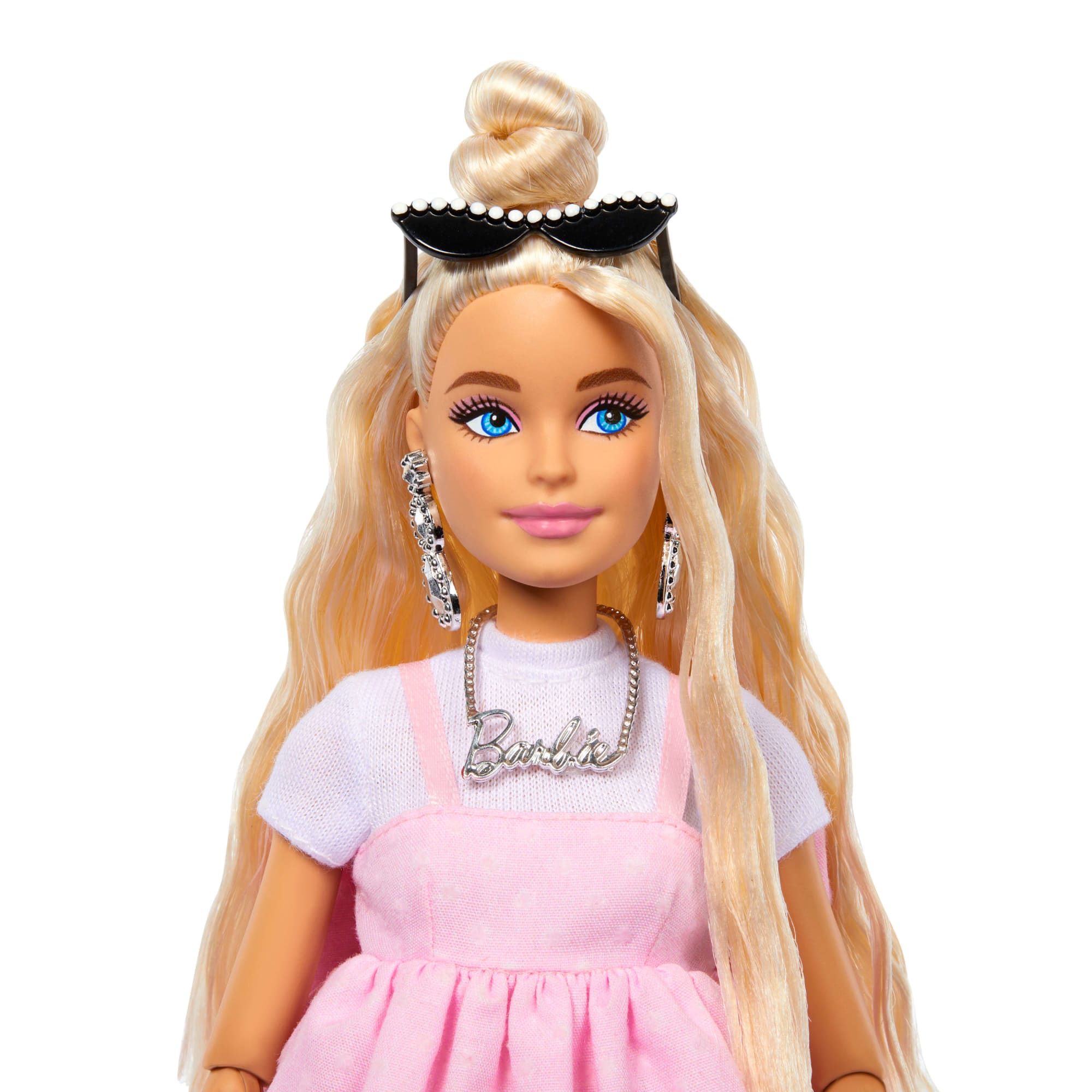 Barbie Fashionista Muñeca Deluxe Vestido Rosa con Moño - Image 4