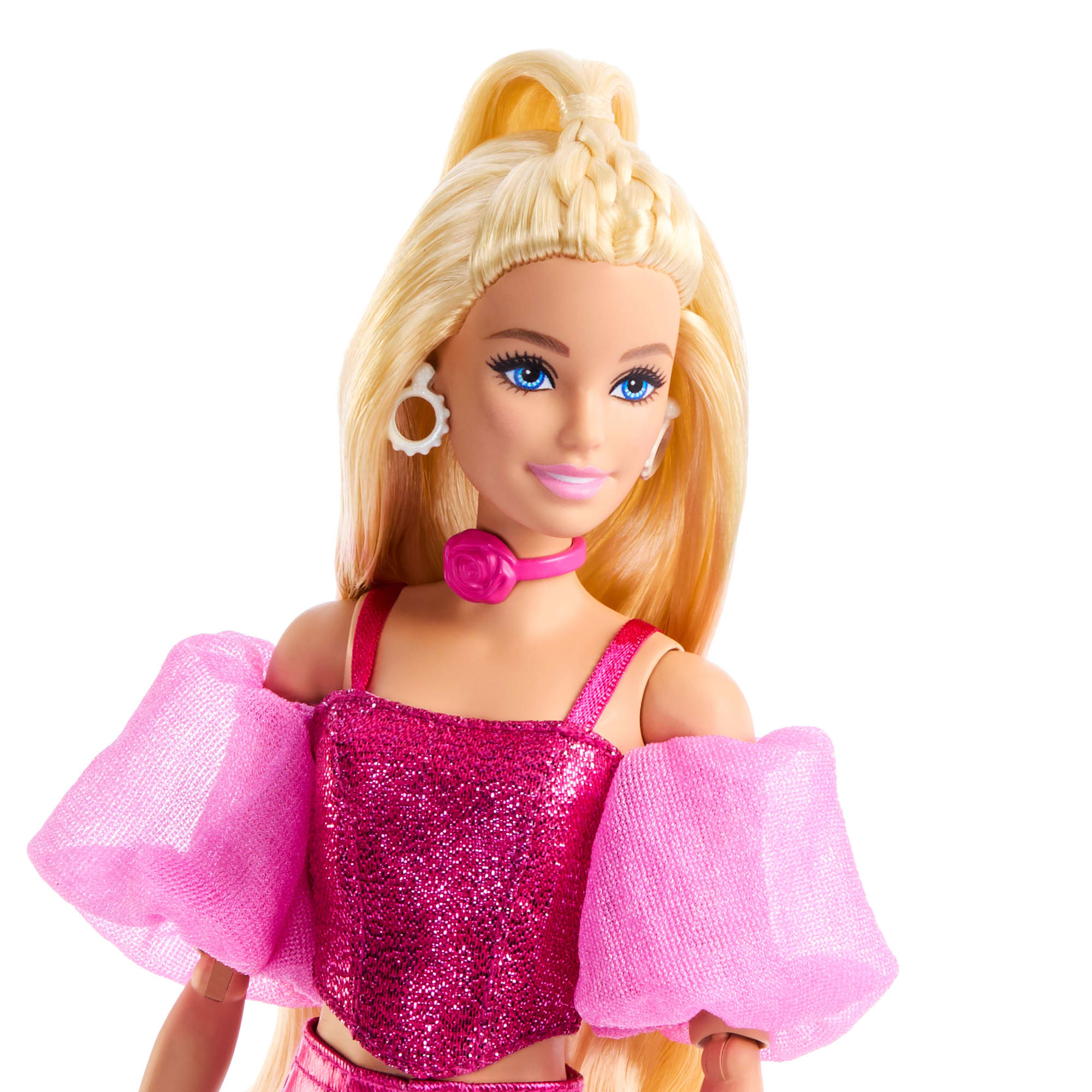 Barbie Fashionista Boneca Deluxe Cabelo Loiro e Conjunto Rosa Metálico - Image 3