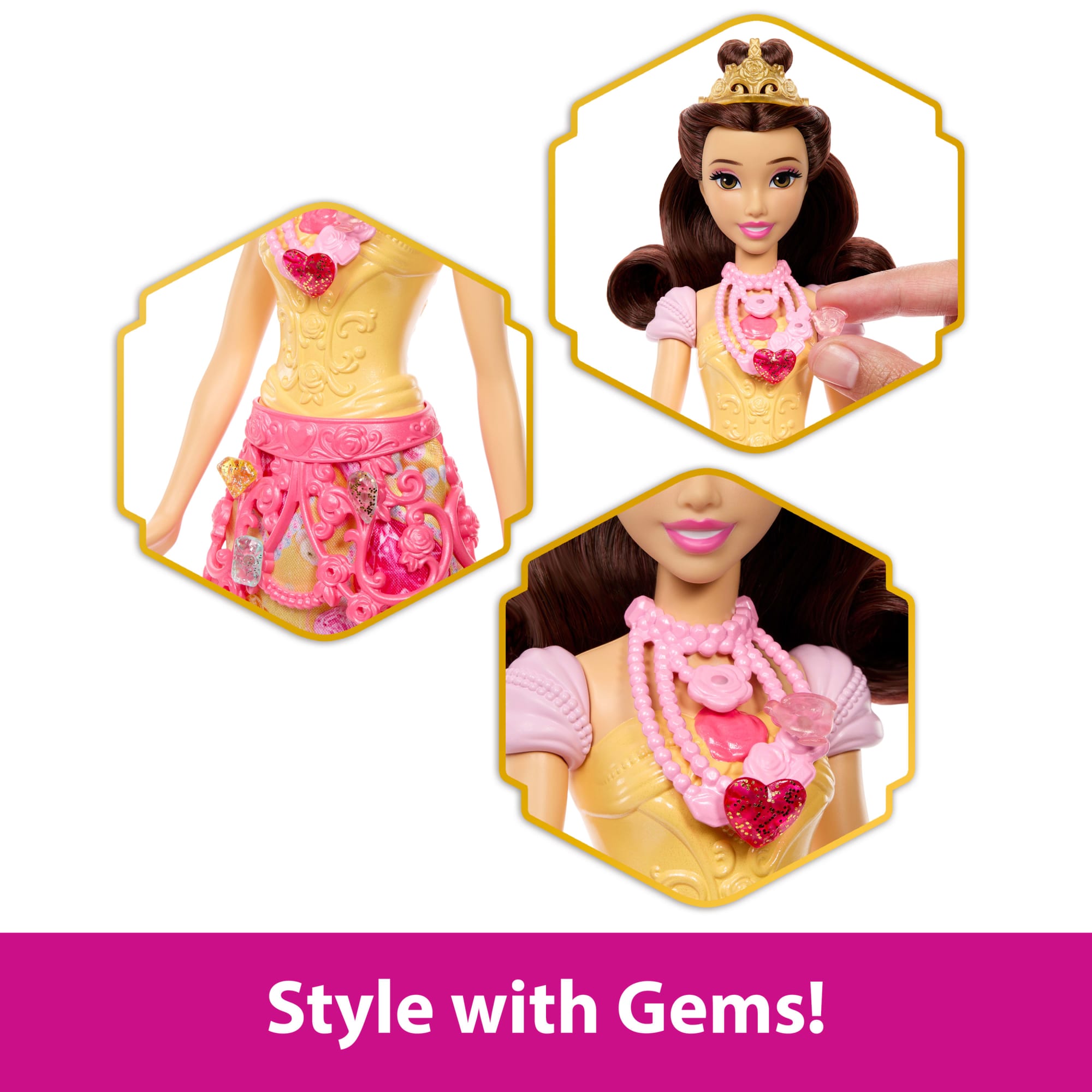 Disney Princess Jewel Reveal Fashion Doll With 8 Surprises including Gem Box & 10 Accessories - Image 6