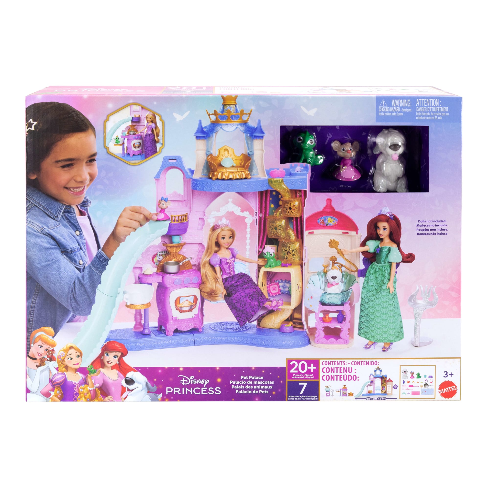 Disney Princess Pet Palace Playset With 7 Play Areas. 3 Animal Friends & 20+ Furniture & Accy - Image 6
