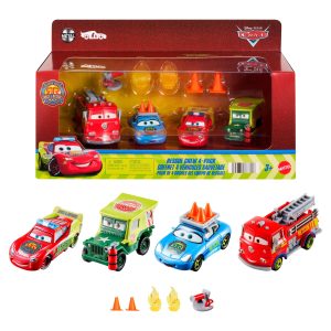 Disney And Pixar Cars Race & Rescue Crew Die-Cast 4-Pack With Red. Lightning Mcqueen. Sally & Sarge