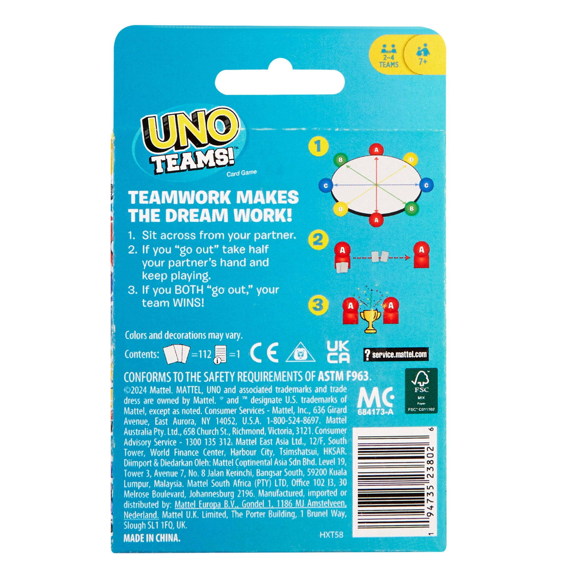 Uno-Jeu de Cartes Teams-en Équipes Pour Toute La Famille - Image 6