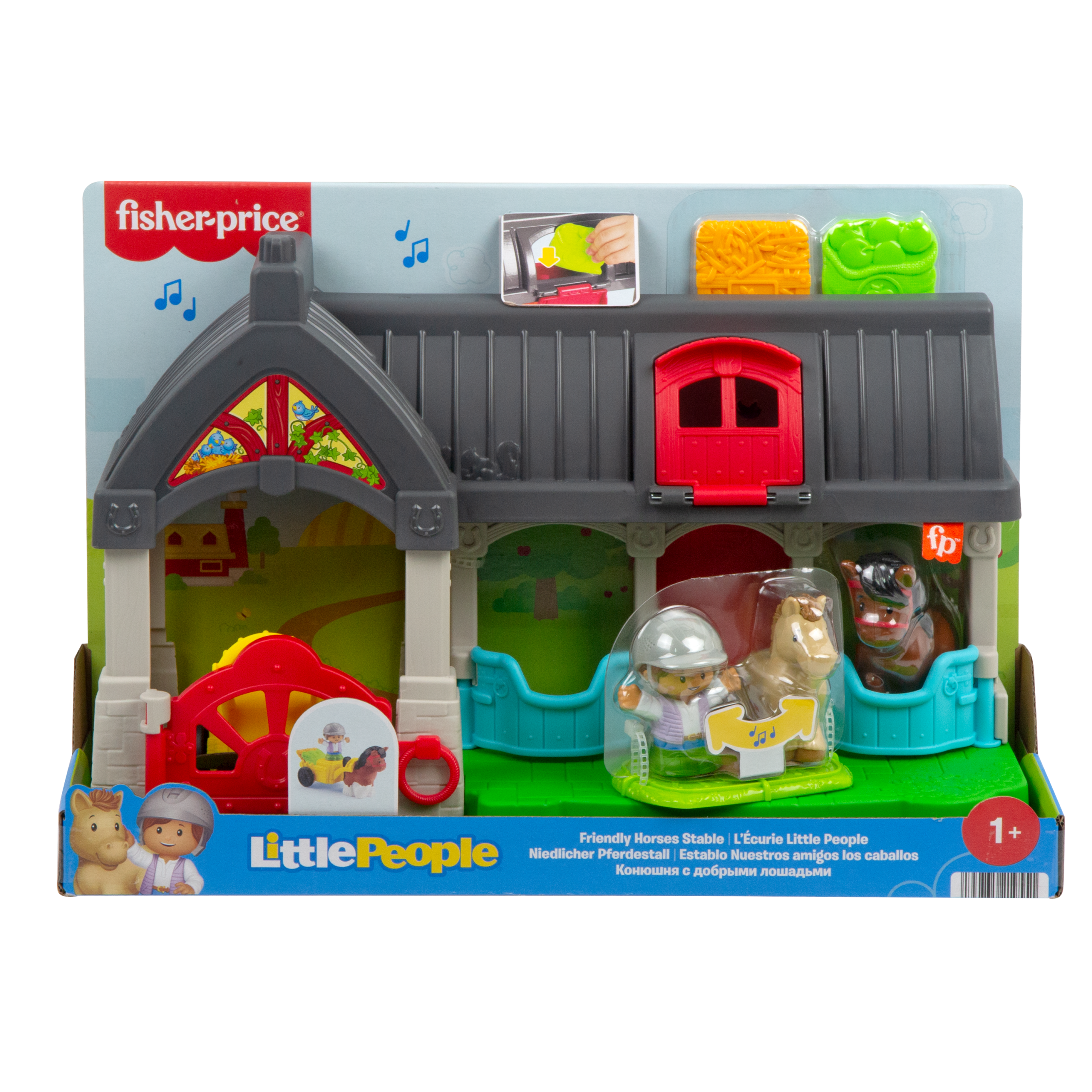 Fisher-Price Little People Friendly Horses Stable Toddler Playset With Sounds. 6 Play Pieces - Image 6