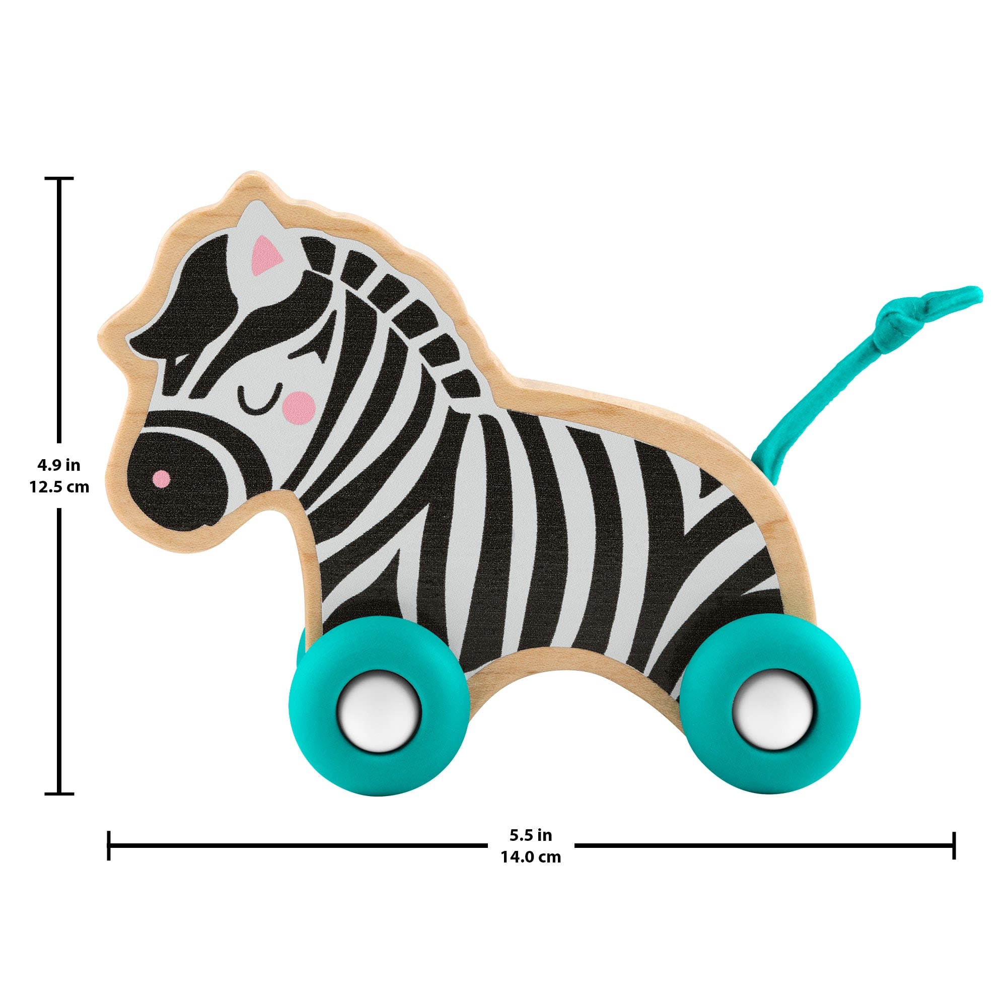 Fisher-Price Wooden Push Along Animals. Lion & Zebra Toy Vehicles For Baby Crawling Play - Image 6