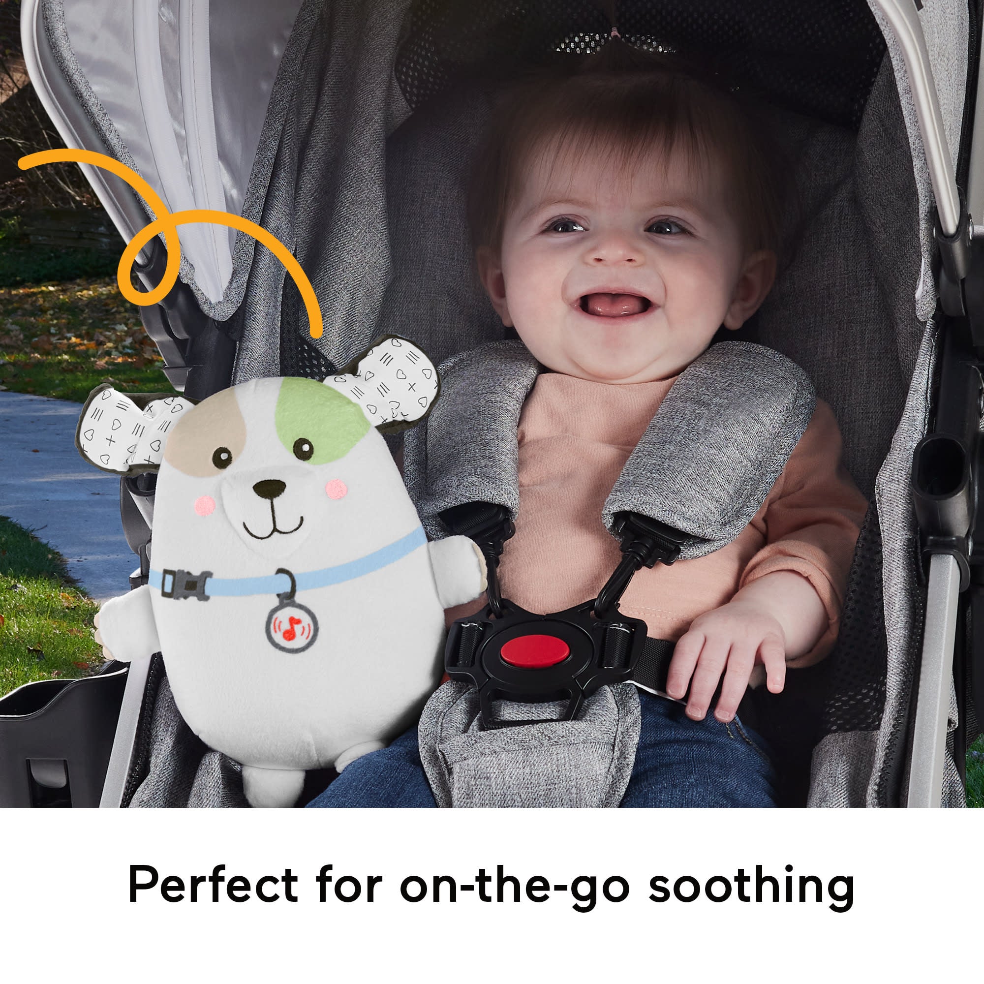 Fisher-Price Calming Vibes Puppy Soother Portable Sound Machine Plush Toy For Newborns - Image 4