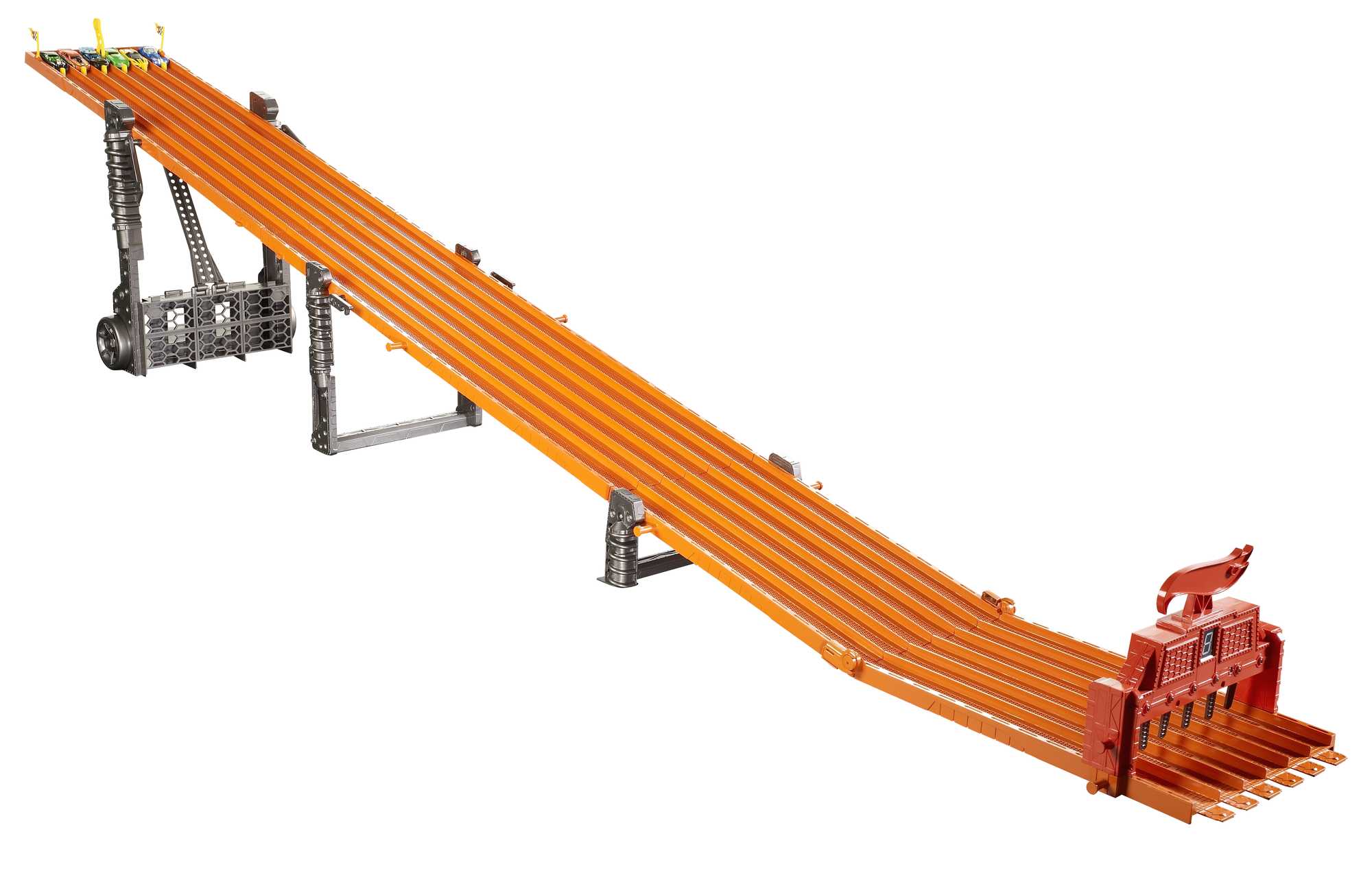 Hot Wheels Super 6-Lane Raceway. 8-Ft Track With 6 Toy Cars in 1:64 Scale - Image 6