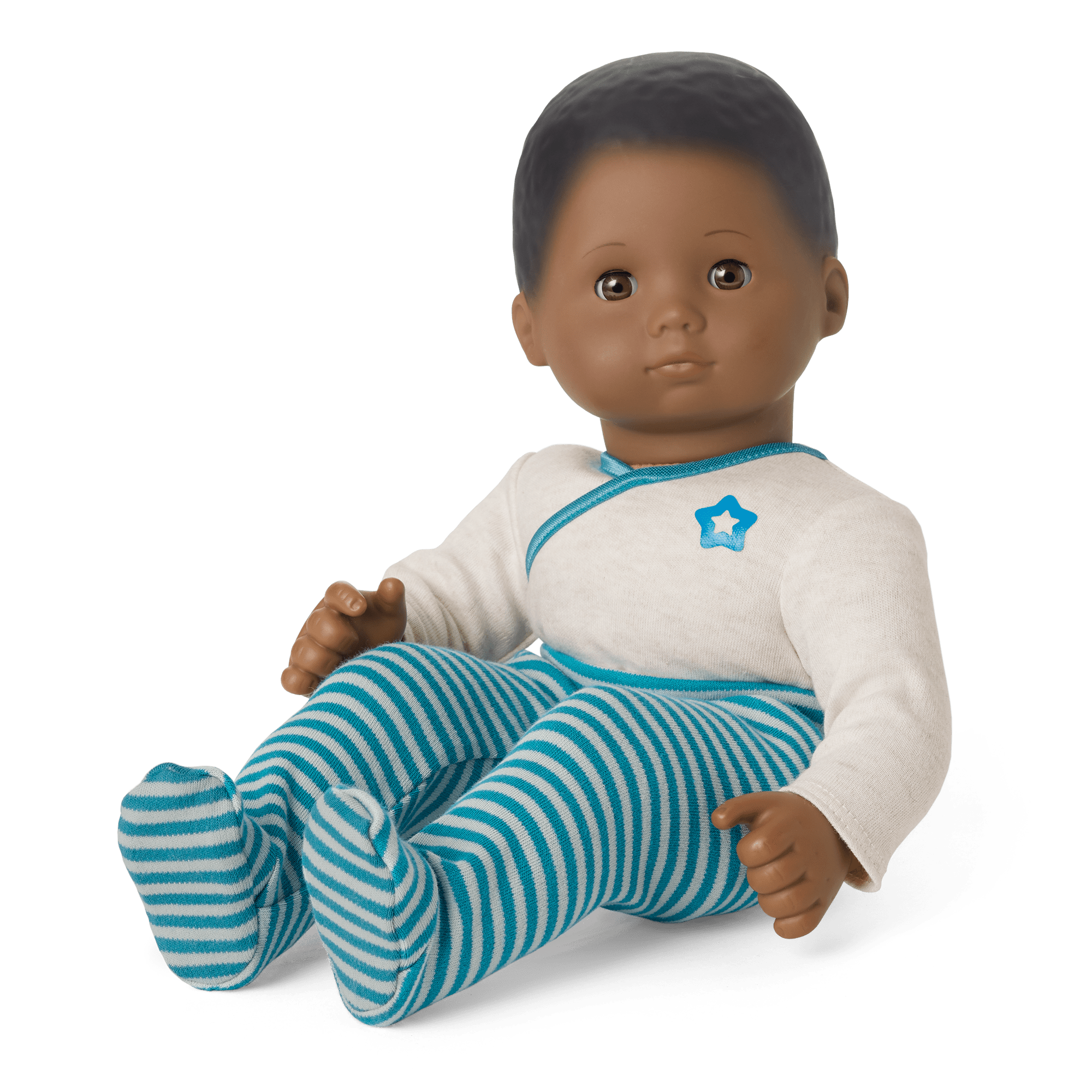 Bitty Baby® Doll #1 with black hair in Soft Blue