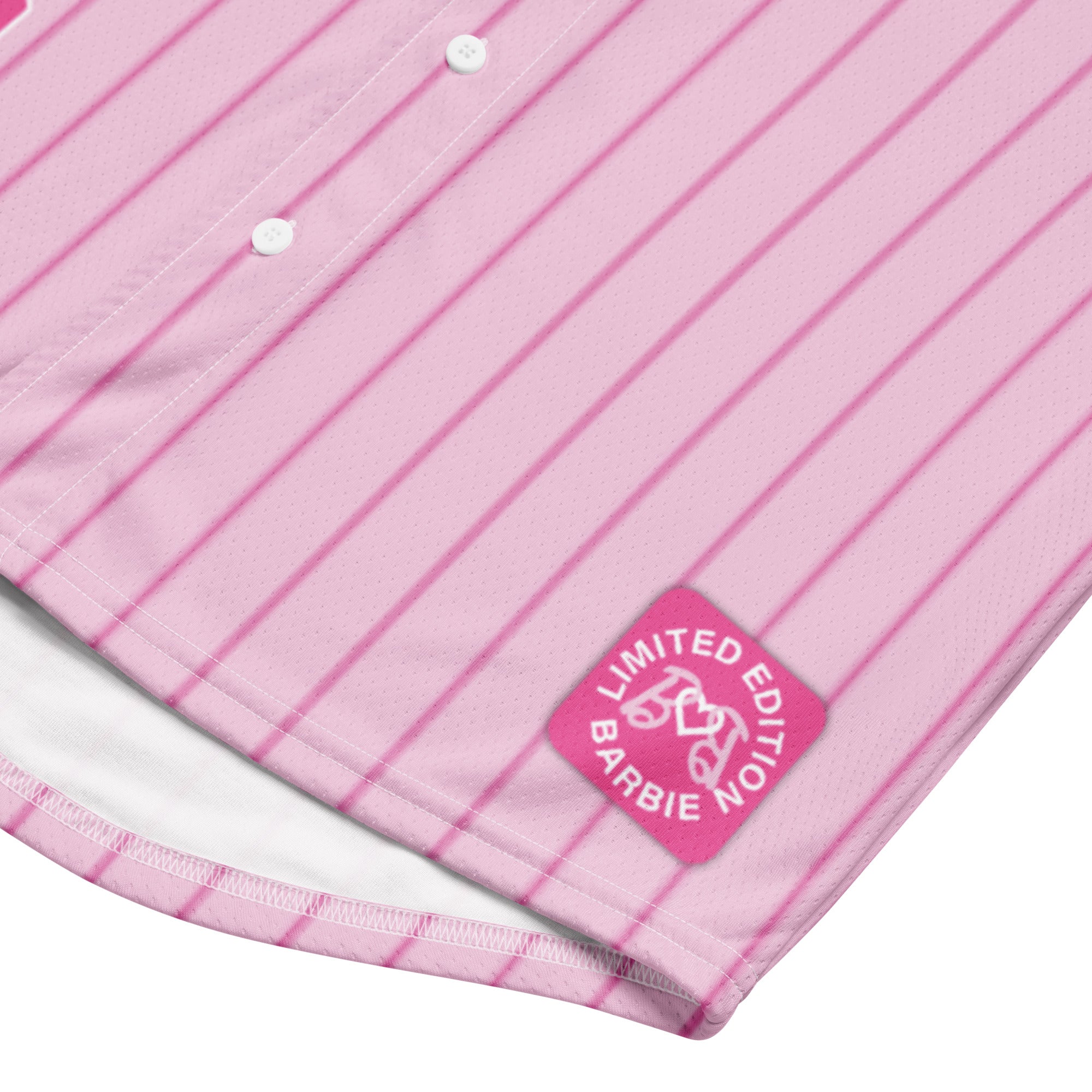 Barbie Pink Striped Baseball Jersey - Image 5