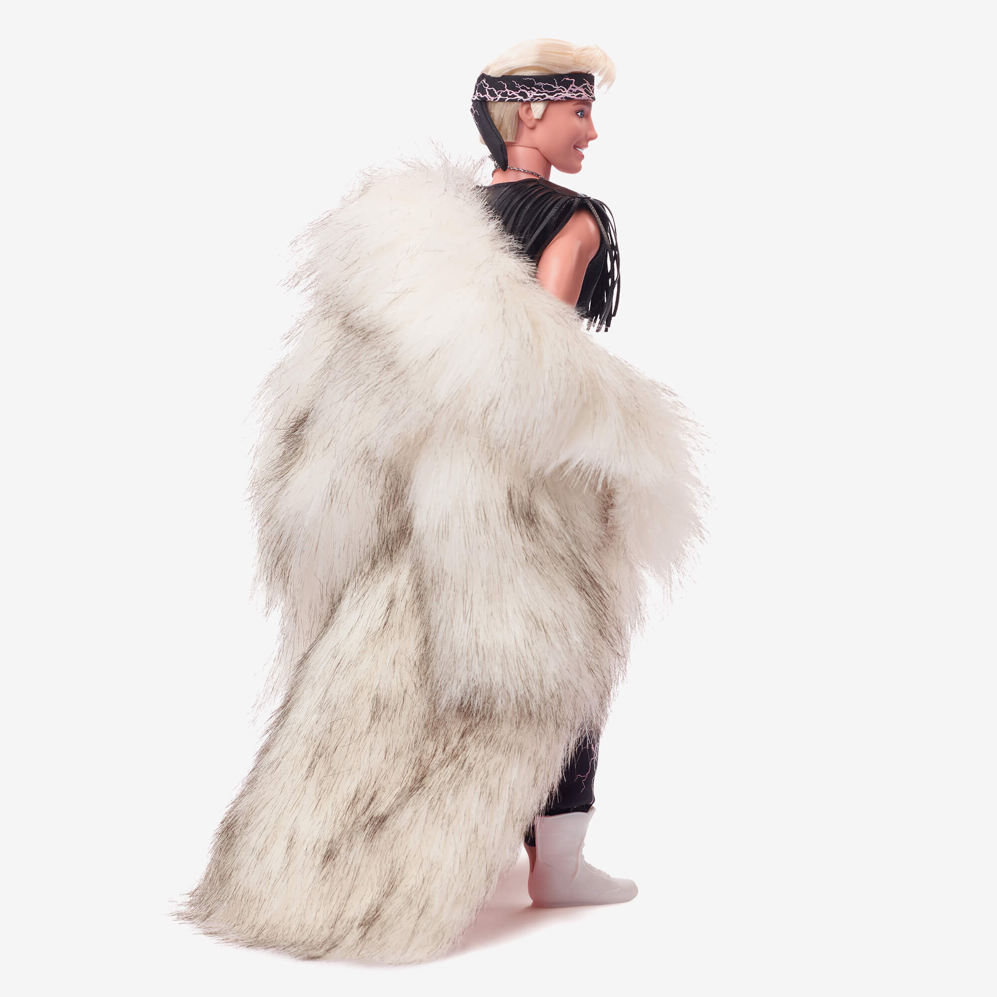 Ken Doll in Faux Fur Coat and Black Fringe Vest – Barbie The Movie - Image 13