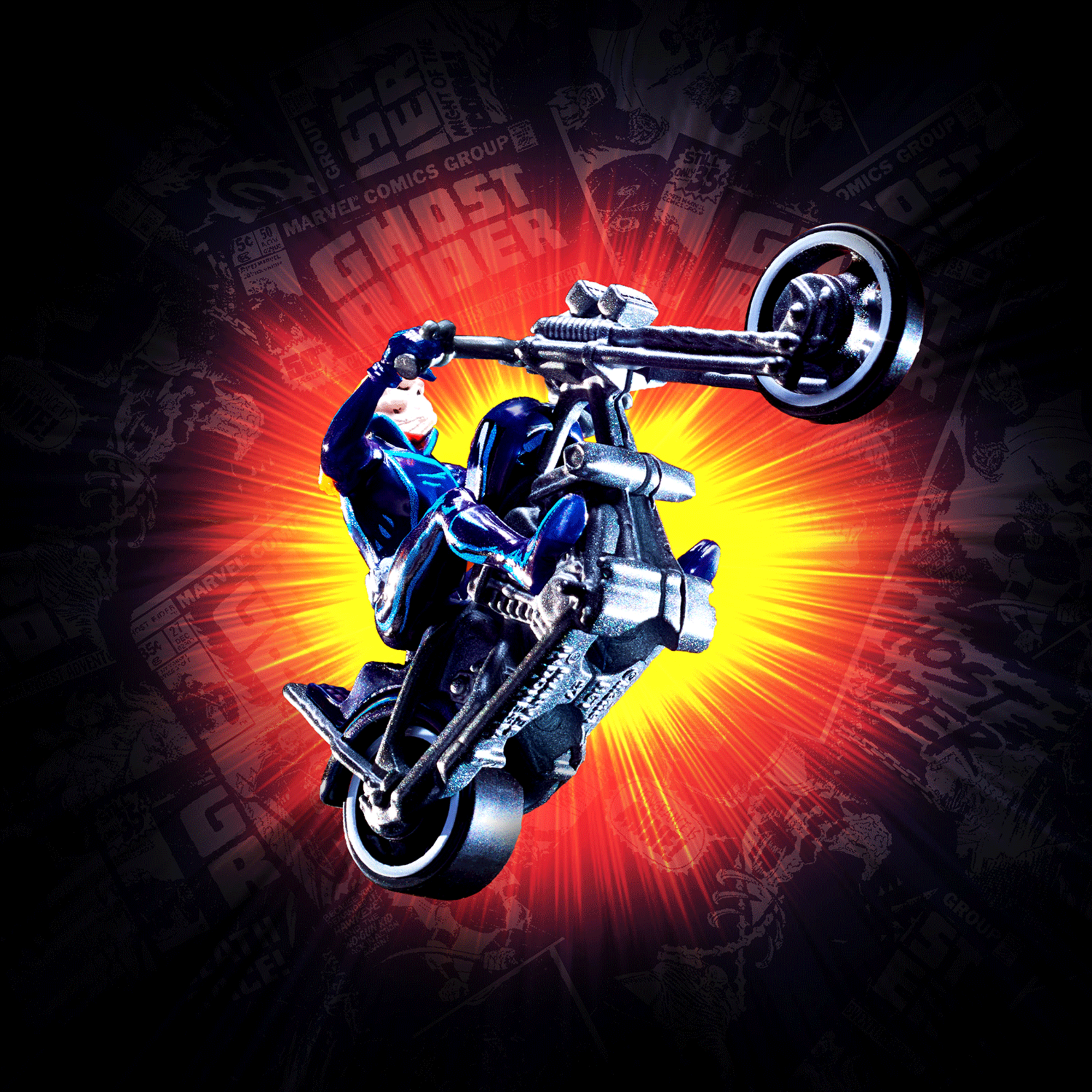 Hot Wheels MARVEL Ghost Rider Motorcycle & Figure Collectible - Image 6