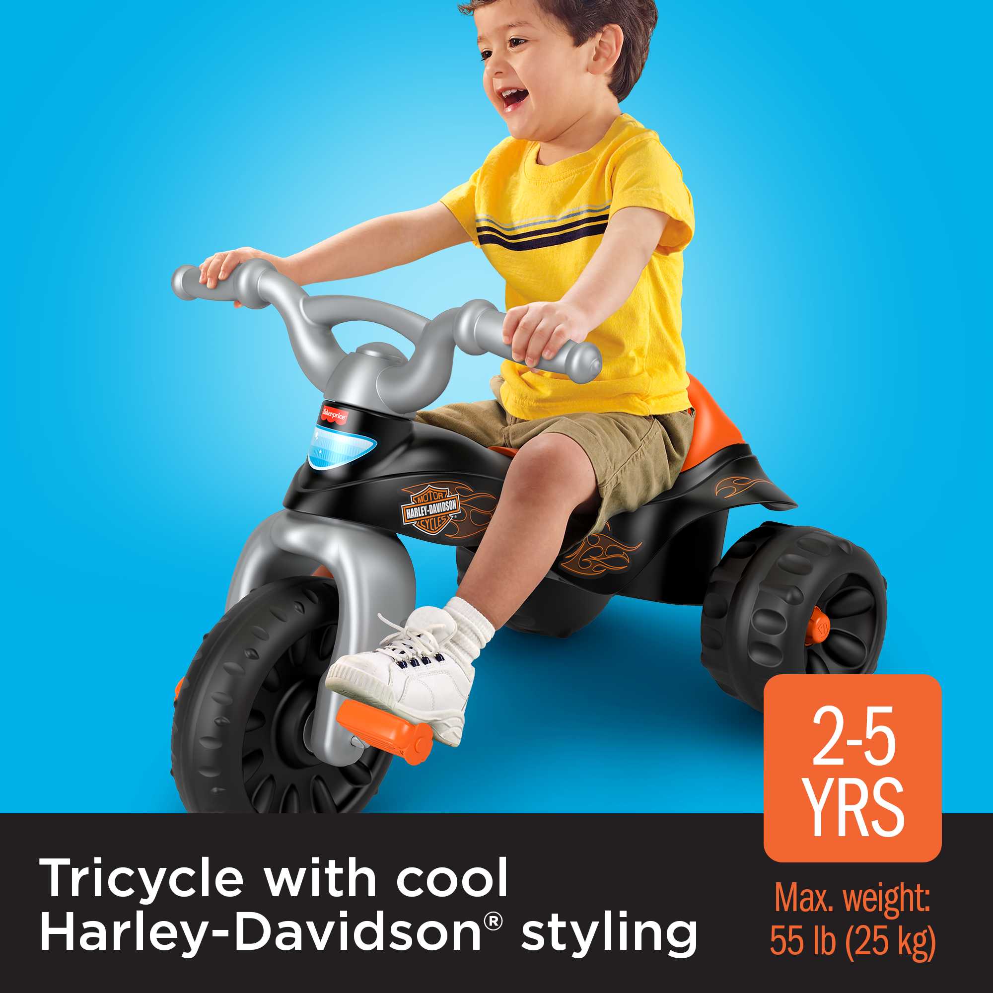 Fisher-Price Harley-Davidson Tough Trike Toddler Tricycle With Handlebar Grips - Image 2