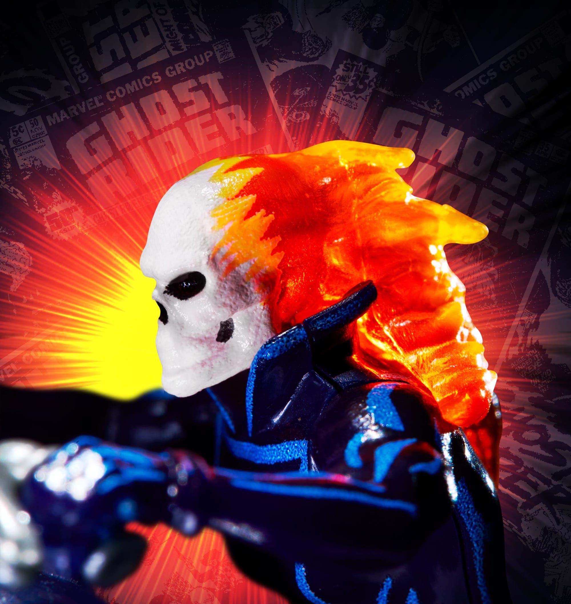 Hot Wheels MARVEL Ghost Rider Motorcycle & Figure Collectible - Image 7