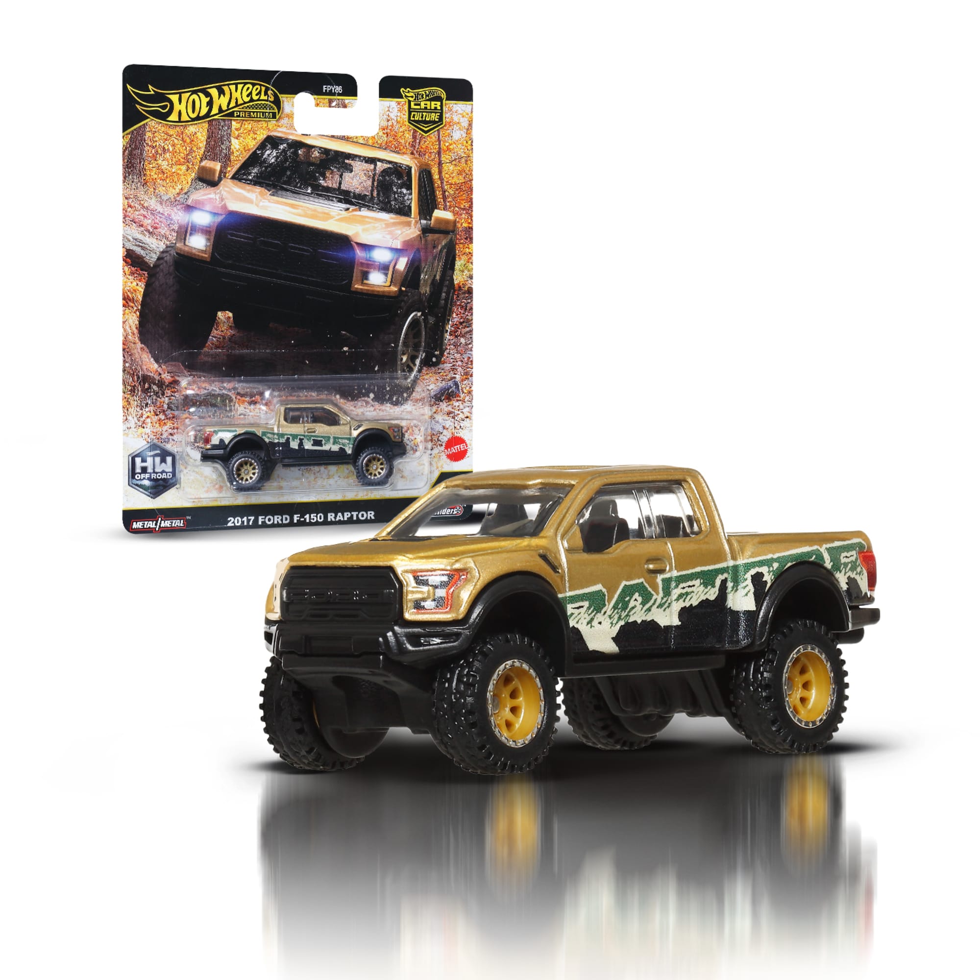 Hot Wheels Premium Car Culture Off Road 1:64 Scale Die-Cast 2017 Ford F-150 Raptor Vehicle
