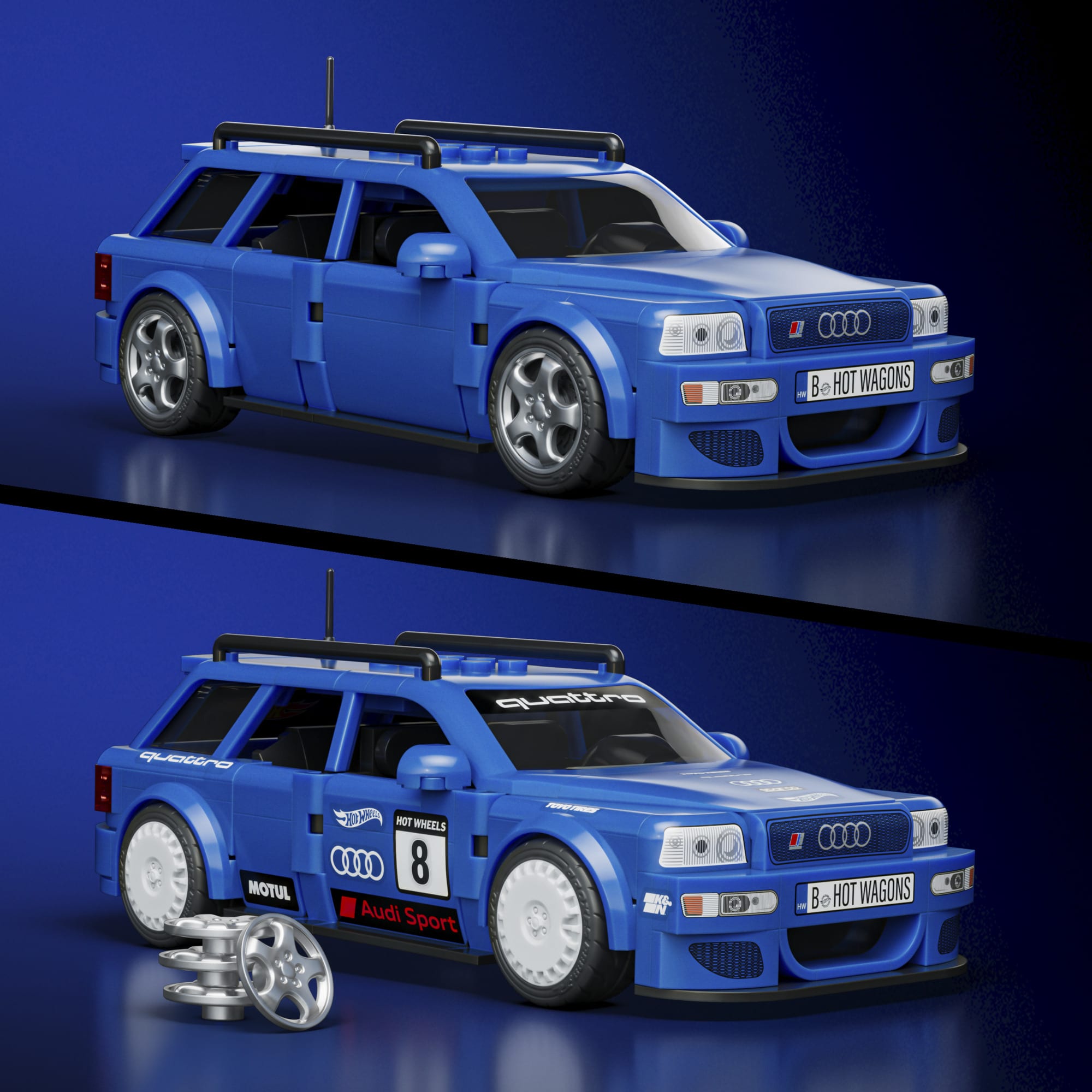 Mattel Brick Shop Hot Wheels Audi Avant RS2 Building Set - Image 3