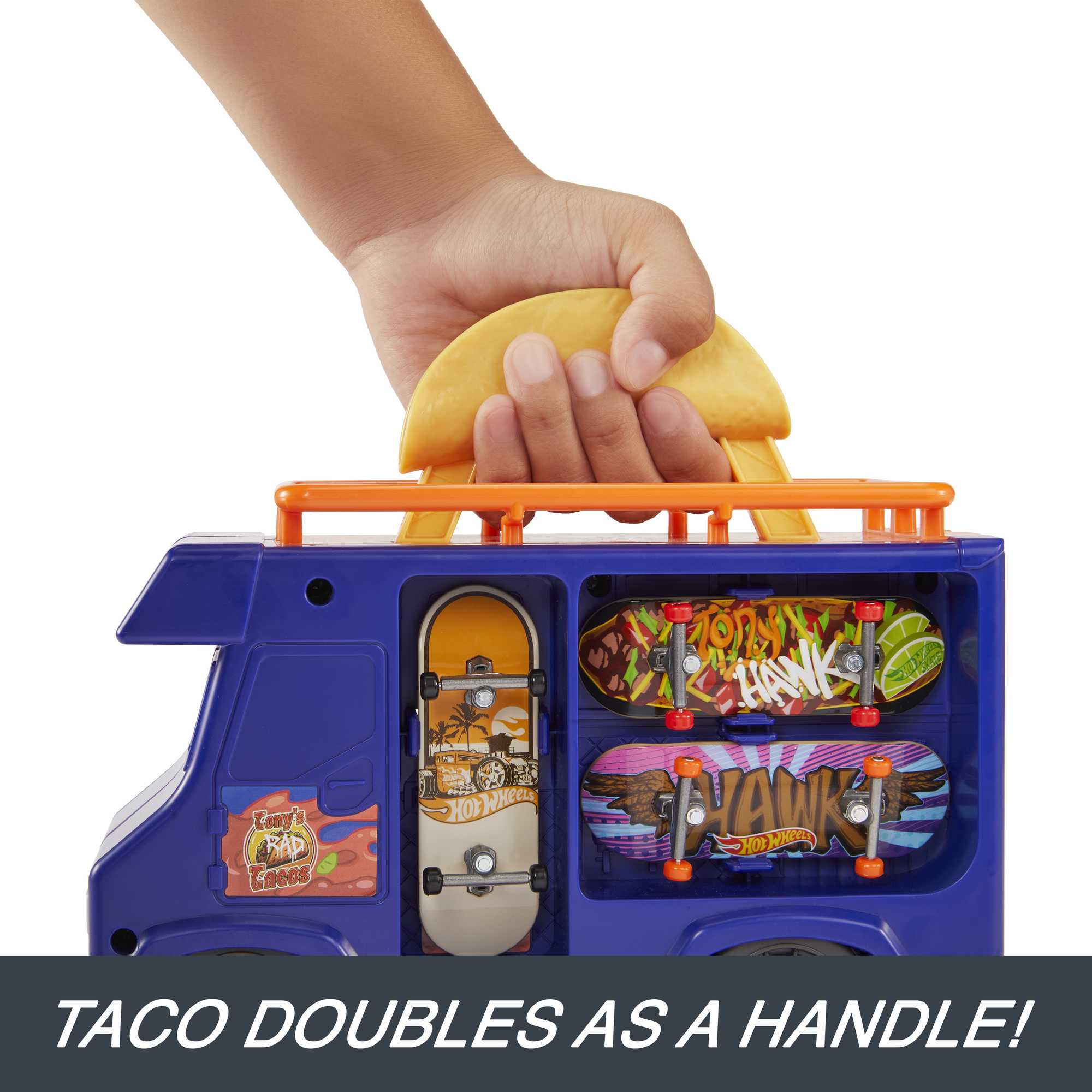 Hot Wheels Skate Taco Truck Play Case With 1 Fingerboard & 1 Pair Of Shoes - Image 6