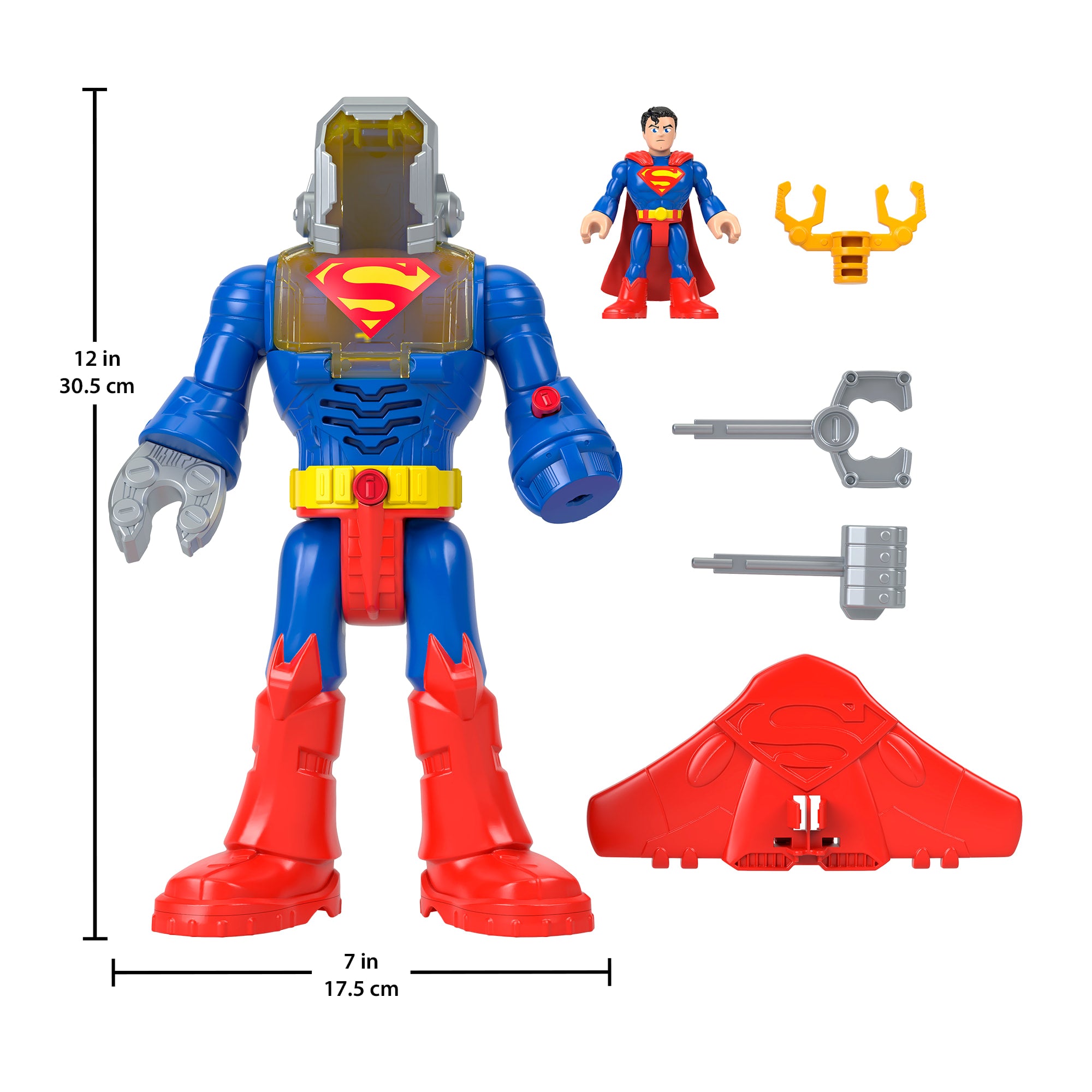 Imaginext DC Super Friends Superman insider & Exo Suit Robot With Lights & Sounds. 6 Pieces - Image 5