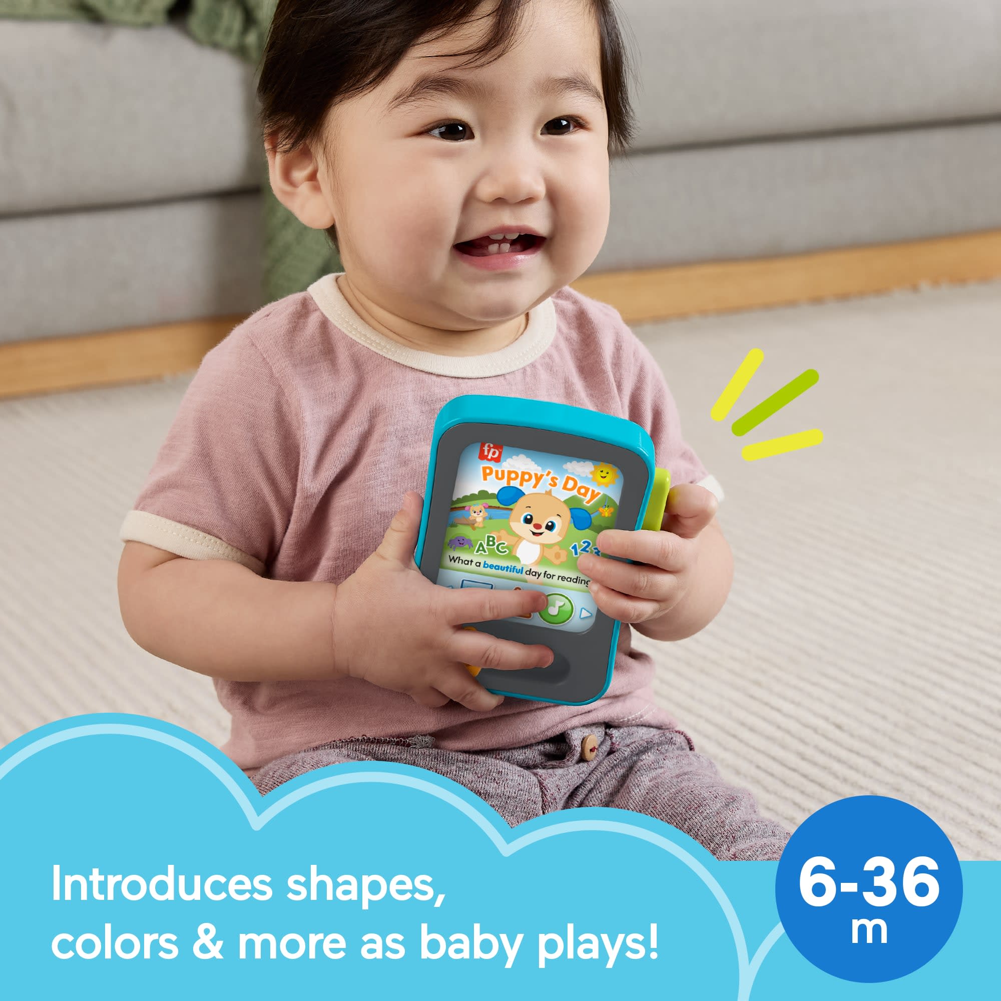 Fisher-Price Laugh & Learn Puppy's Storytime Reader Baby Electronic Learning Toy With Music & Lights - Image 2