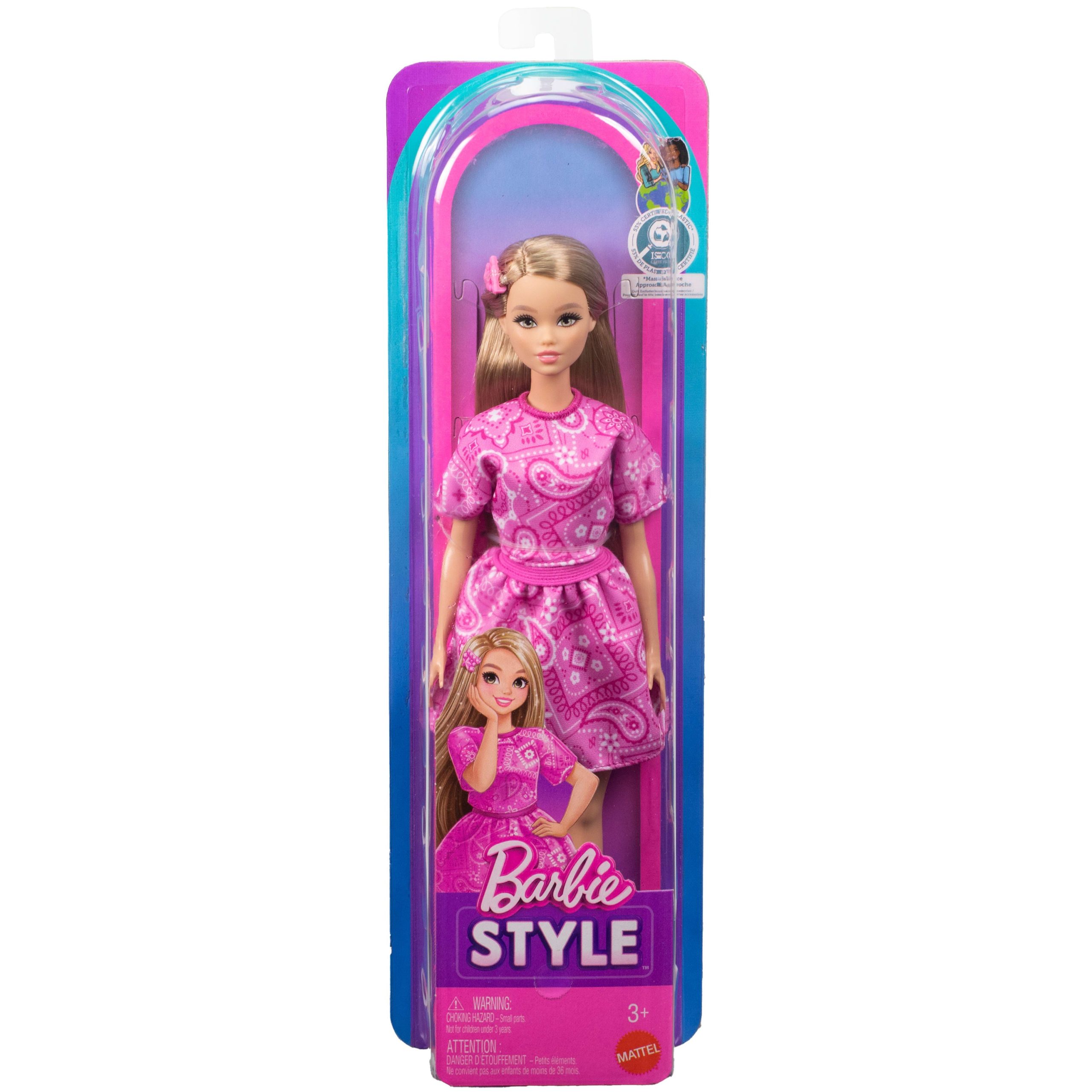 Barbie Fashionistas Style Doll #249 in Pink Paisley Skirt. Pink Paisley Top. Blonde Hair - Image 6