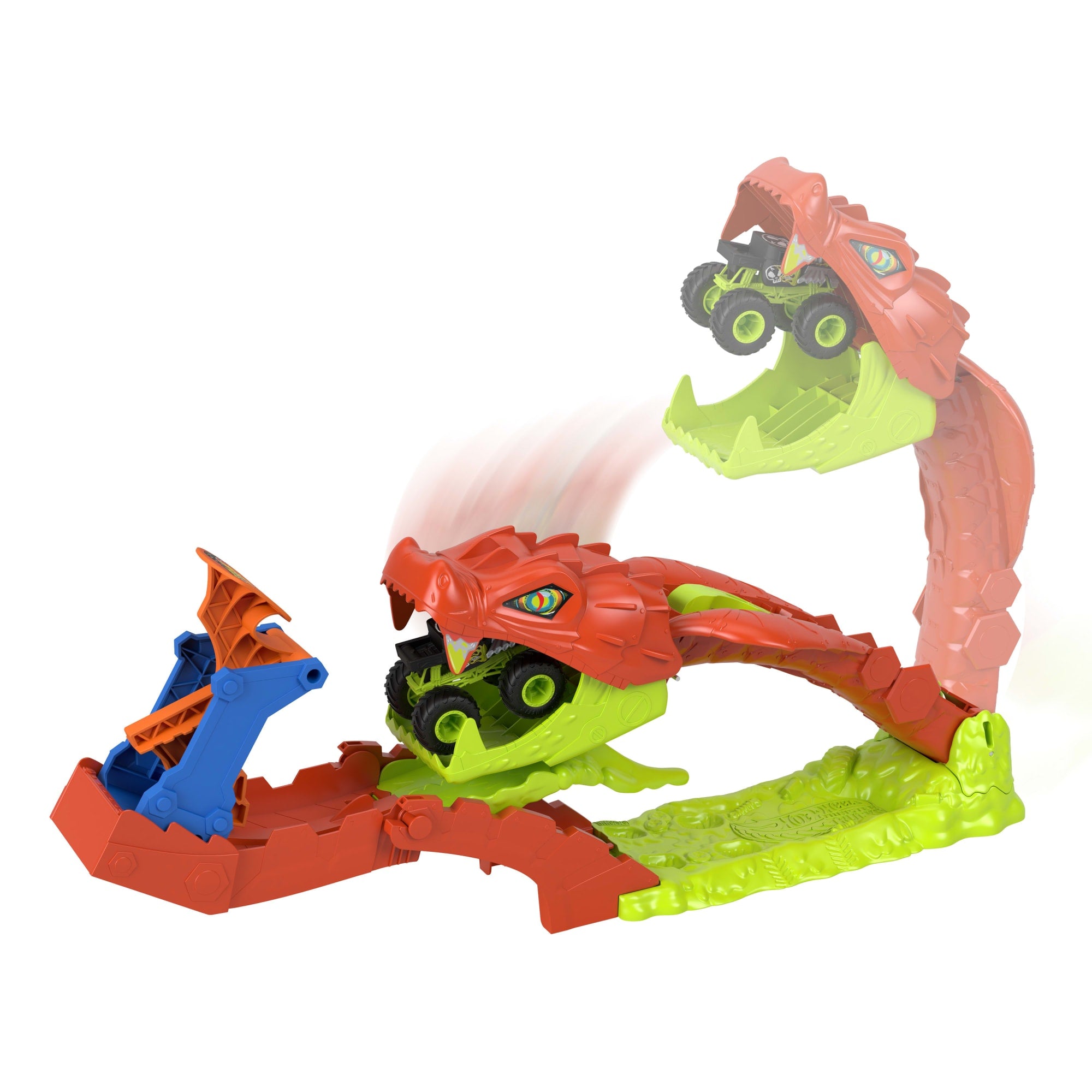Hot Wheels Monster Trucks Snake Slam Takedown Playset With 1:64 Scale Bone Shaker Toy Vehicle - Image 4