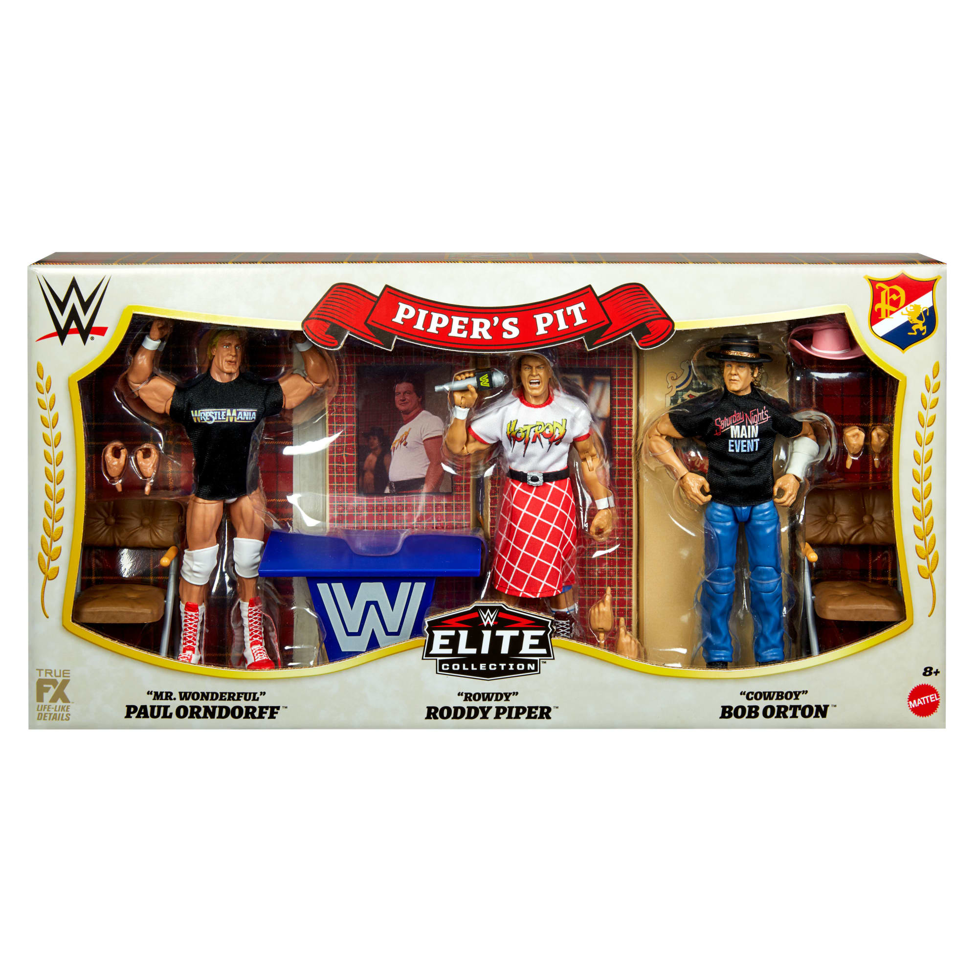 WWE Elite Collection Piper's Pit Set Of 3 Collectible 6-Inch Action Figures & Accessories - Image 6