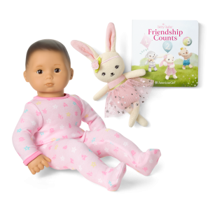Bitty Baby® Doll #4 in Pastel Pink + Bunny Friend & Board Book