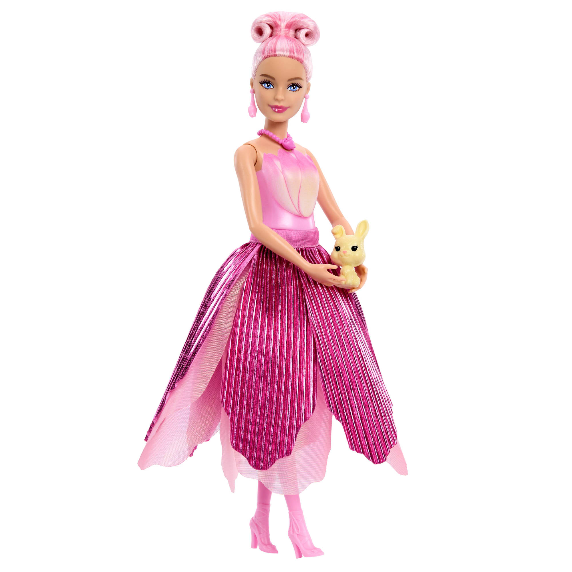 Barbie Petal Pop Scented Fashion Doll With Pink Tulip Dress. Reveal Accessories Like Bunny & More - Image 5