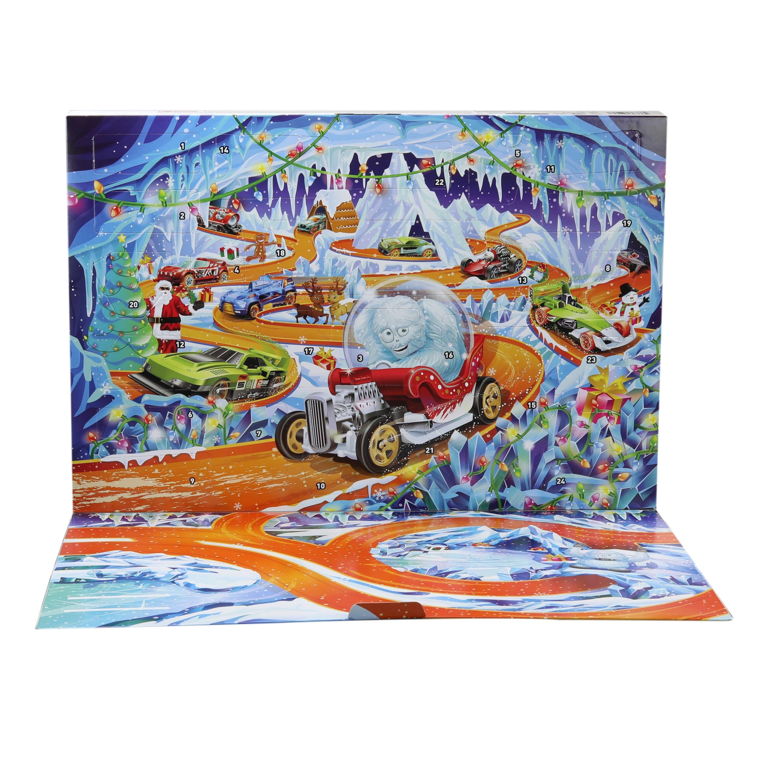 Hot Wheels 2026 Advent Calendar. 10 Toy Vehicles in 1:64 Scale. 14 Accessories & 10 Ornament Clips - Image 2