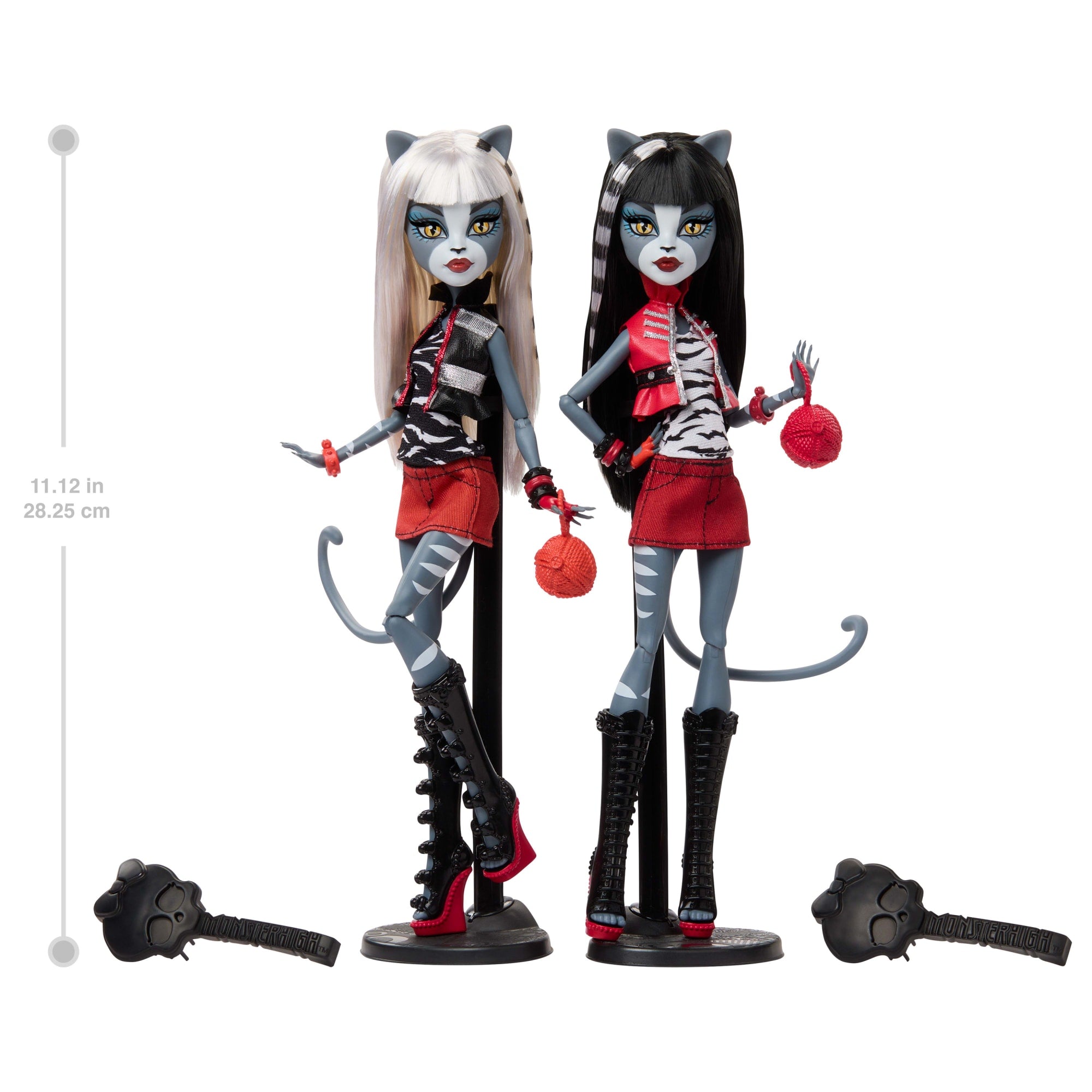 Monster High Boo-Riginal Creeproduction Meowlody And Purrsephone Dolls With Diary And Doll Stands - Image 2