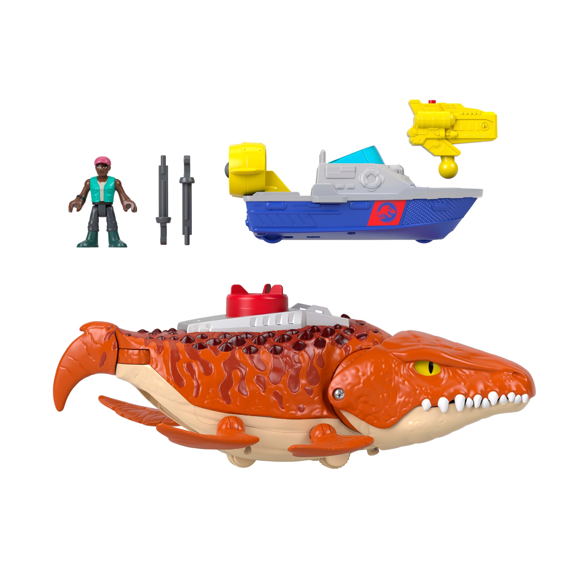 Imaginext Jurassic World Dinossauro de Brinquedo Rebirth Mosasaurus Caça e Morde - Image 6