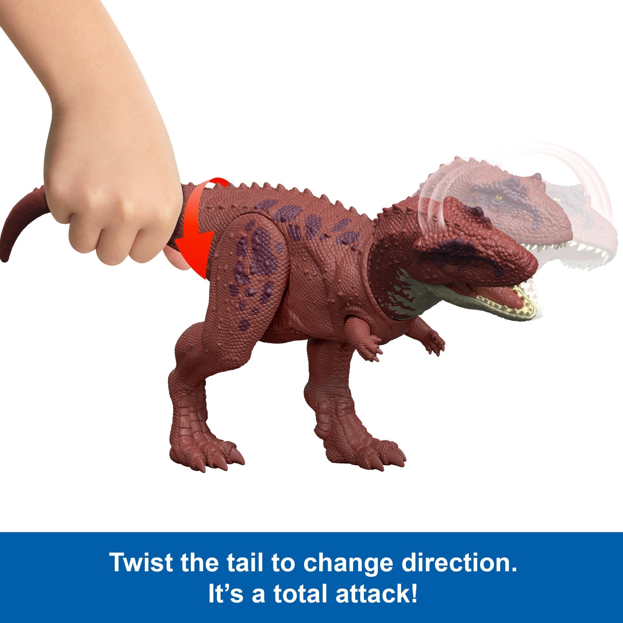 Jurassic World Rebirth Wild Roar Aucasaurus Dinosaur Toy. Tail Controlled Attack Chomp & Sound - Image 3